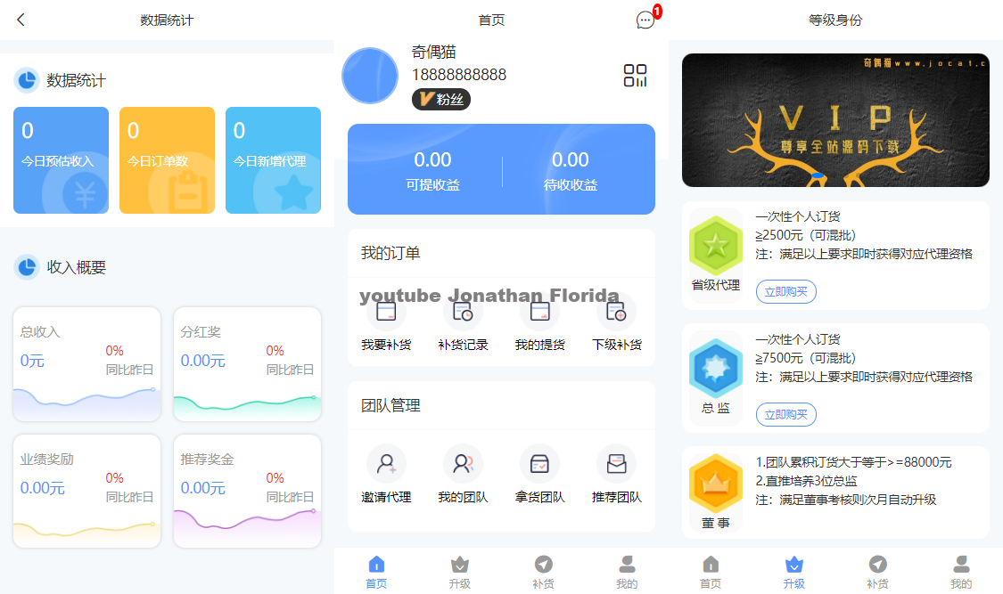 微商分销代理商城源码下载代理等级和升级条件（小程序+公众号）