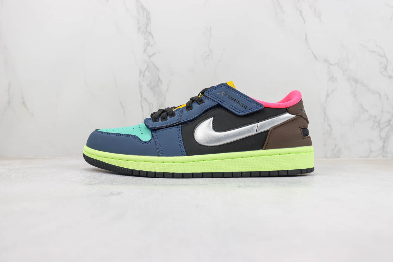 乔丹Air Jordan 1 Low FlyEase “Bio Hack”纯原版本低帮AJ1拉链款彩色拼接板鞋 莆田复刻鞋货源 货号:DM1206-201