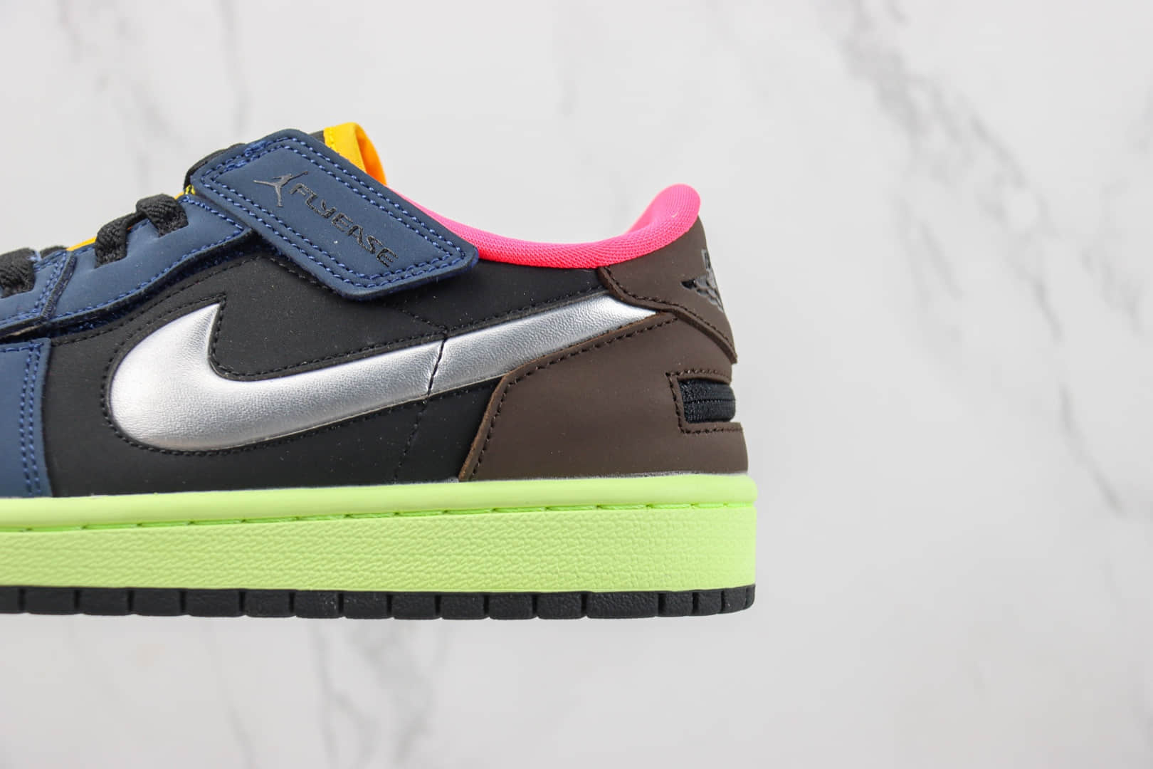 乔丹Air Jordan 1 Low FlyEase “Bio Hack”纯原版本低帮AJ1拉链款彩色拼接板鞋 莆田复刻鞋货源 货号:DM1206-201