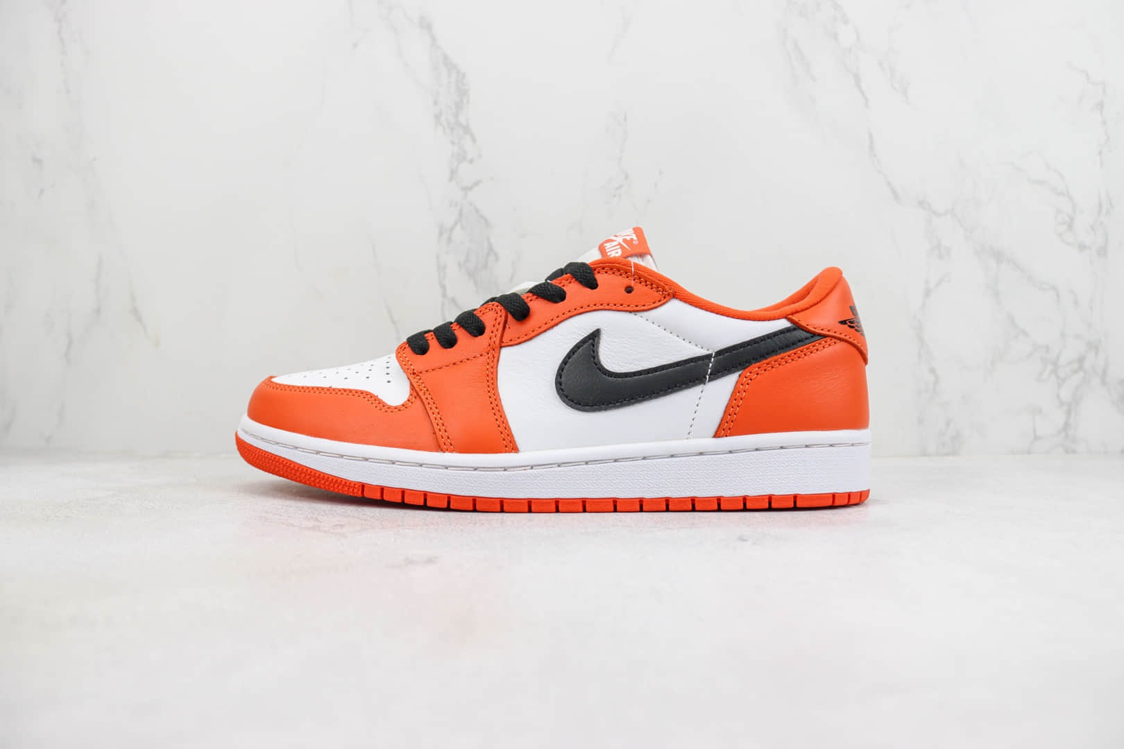 乔丹Air Jordan 1 Low纯原版本低帮AJ1扣碎白橙色板鞋 莆田复刻鞋货源 (ID:100137) - 图片1