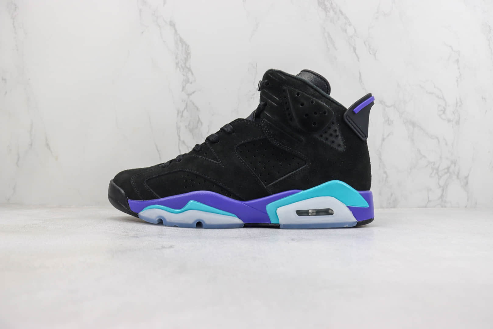 乔丹Air Jordan 6 “Aqua”纯原版本AJ6黑紫麂皮篮球鞋 莆田AJ货源 货号:CT8529-004