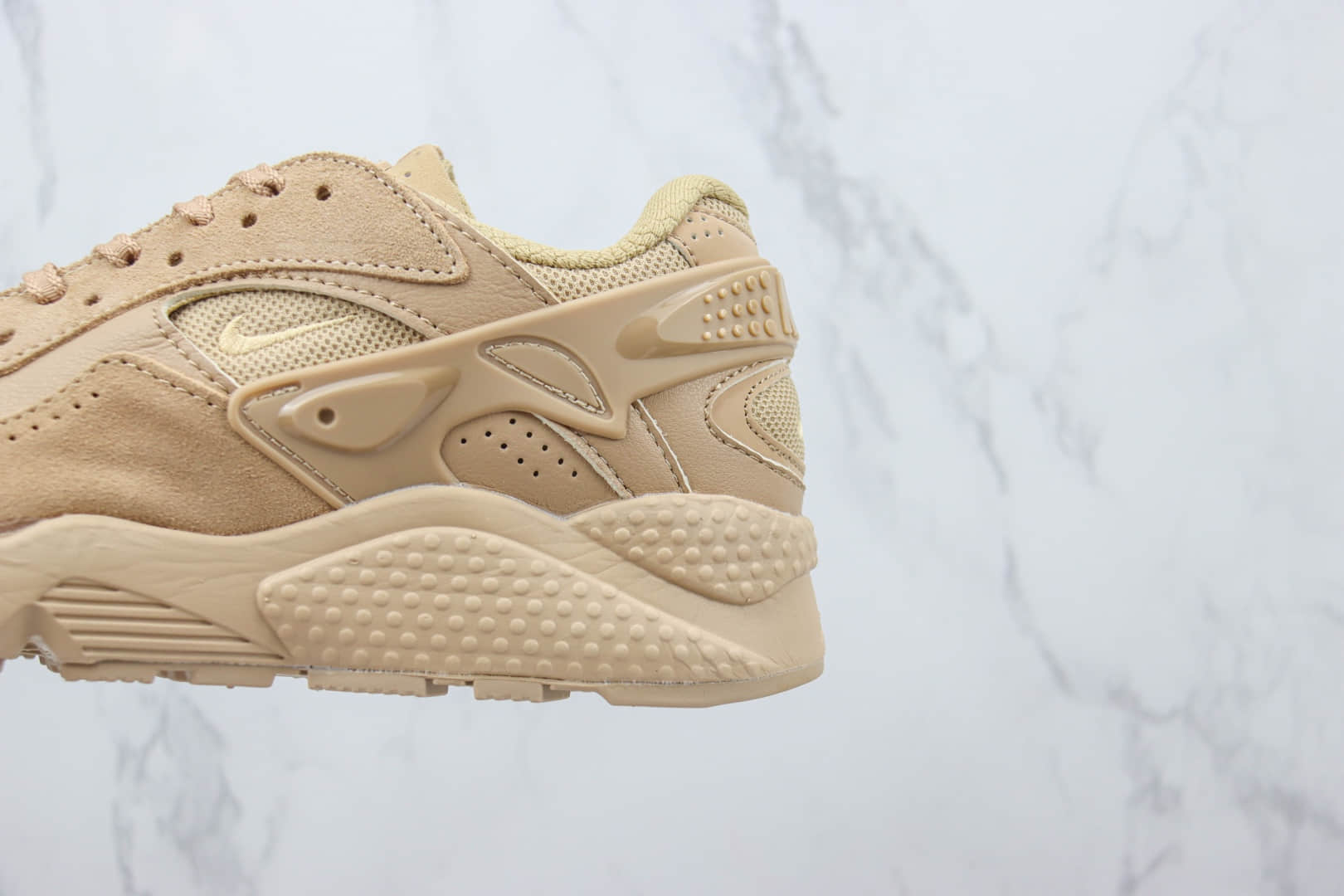 耐克Nike Air Huarache Runner纯原版本华莱士12代卡其色复古跑鞋 莆田耐克工厂 货号:DZ3306-200