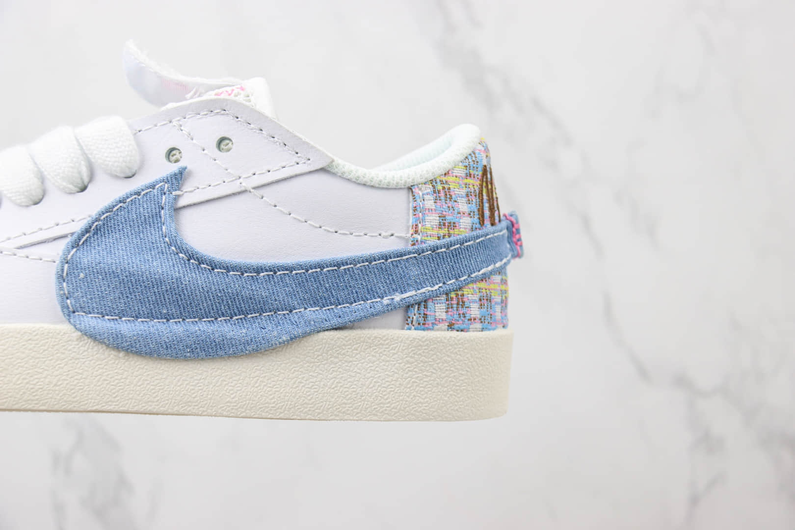 耐克Nike Blazer Low '77 Jumbo纯原版本低帮开拓者牛仔丹宁小香风板鞋 莆田耐克代理 货号:FJ7741-141