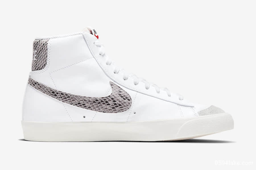 Nike Blazer Mid ’77 Vintage释出新配色!蛇皮纹装饰的Swoosh尽显奢华! 货号:CI1176-101