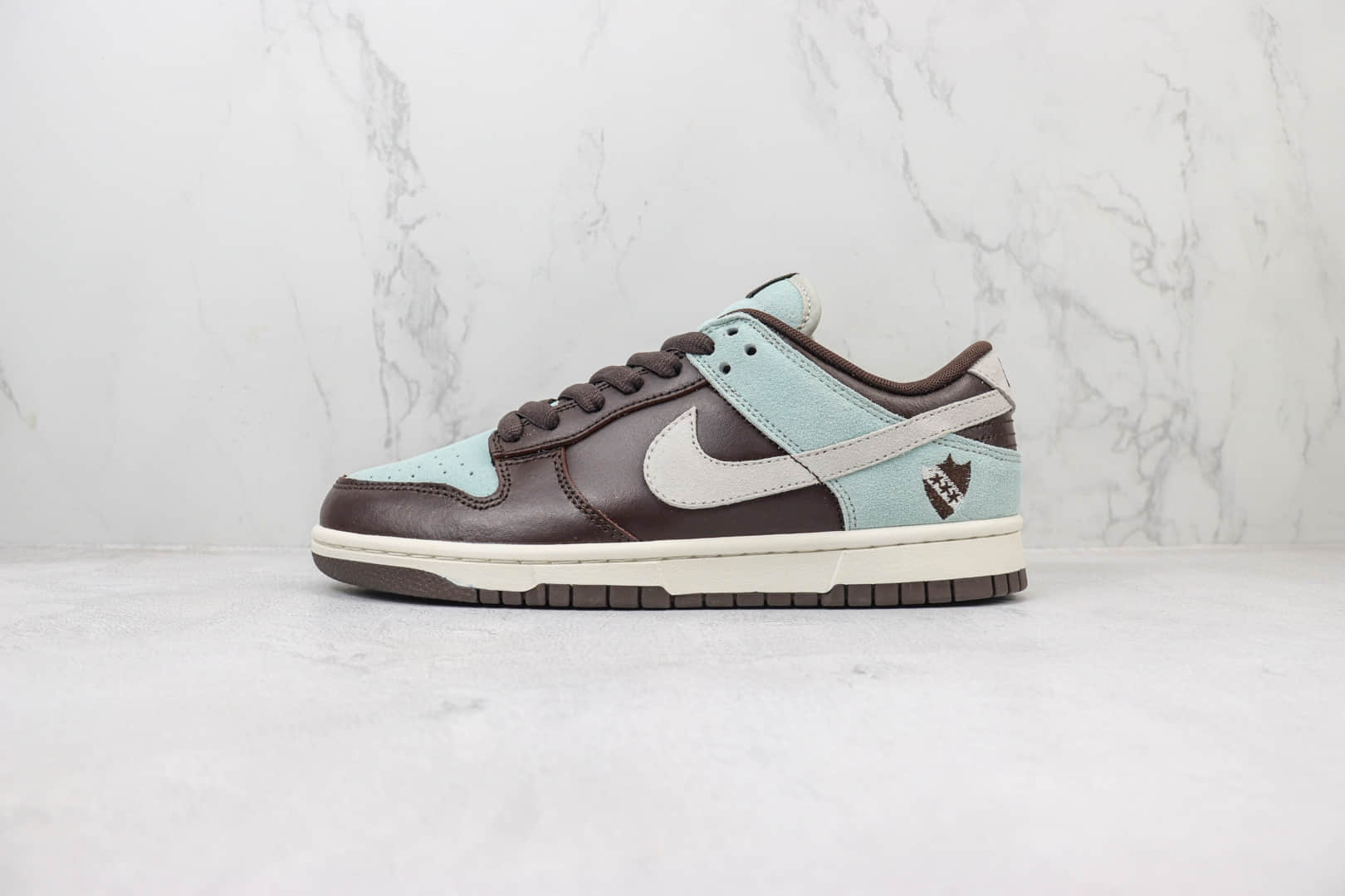 耐克Nike Dunk Low纯原版本低帮Dunk棕蓝印花板鞋 莆田耐克工厂 (ID:100755) - 图片1