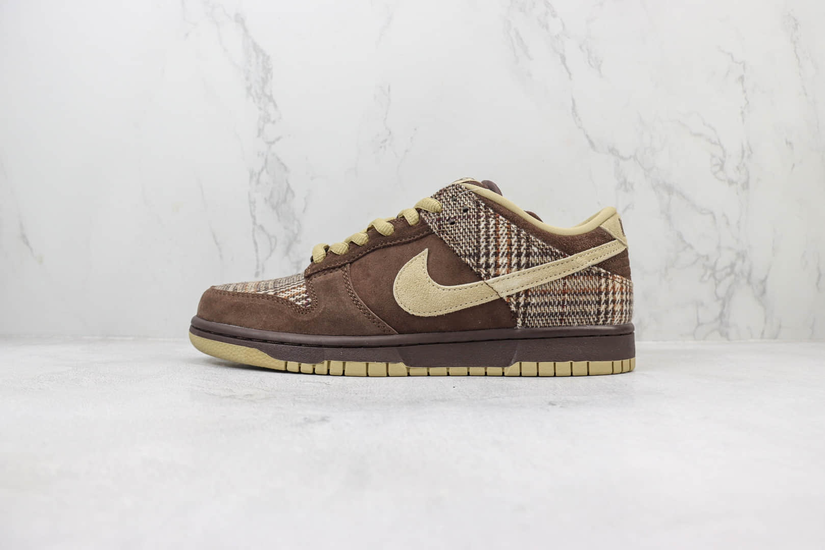耐克Nike SB Dunk Low纯原版本低帮SB Dunk苏格兰格子棕滑板鞋 莆田耐克代理 (ID:101021) - 图片1