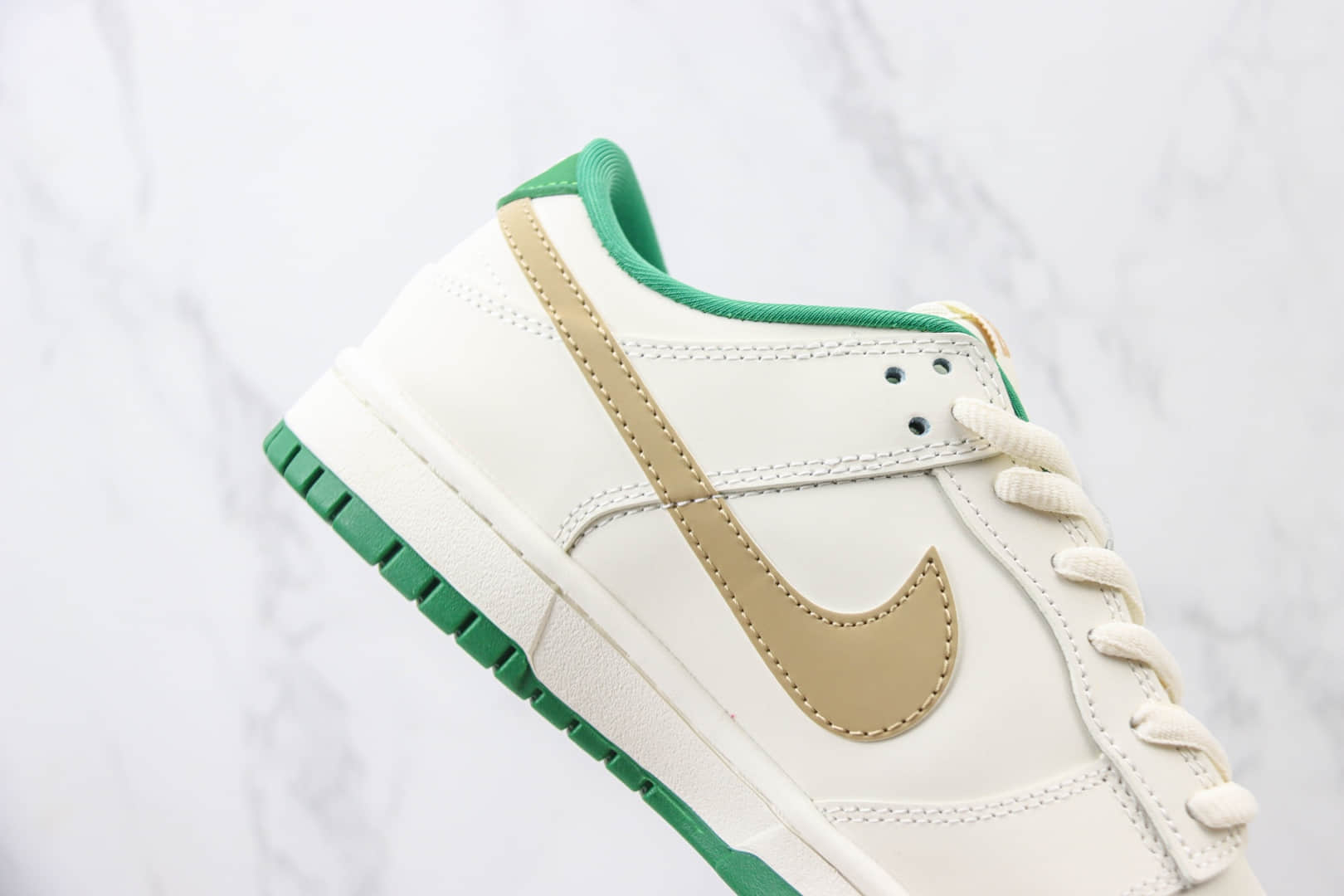 耐克Bape x Nike Dunk Low纯原版本猿人头联名Dunk米白绿低帮板鞋 莆田耐克工厂 货号:XH0923-154