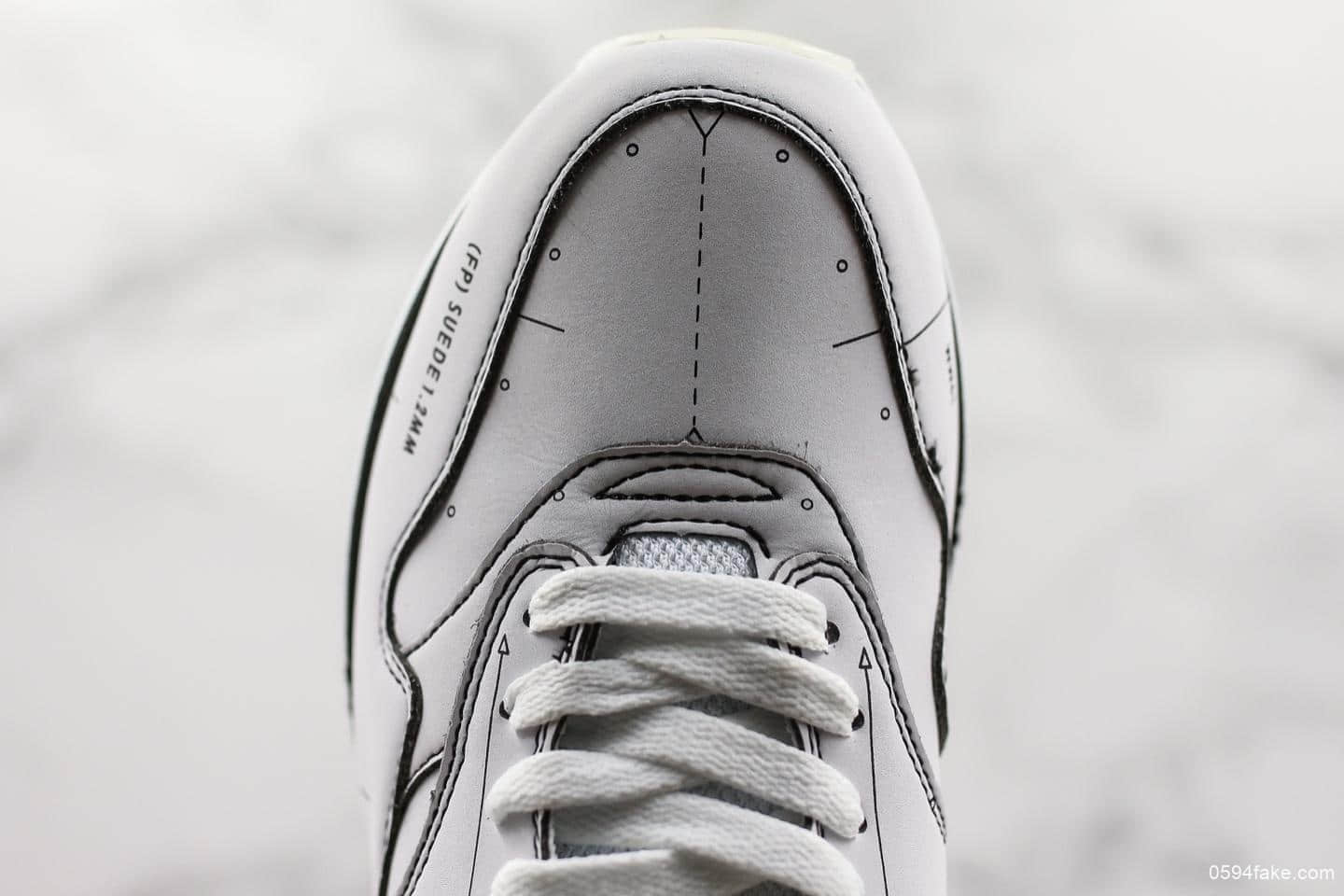 耐克Nike Air Max 1 Sketch Schematic联名款公司级手绘涂鸦小气垫手稿二次元黑线描绘小气垫运动潮鞋 货号:CJ4286-100