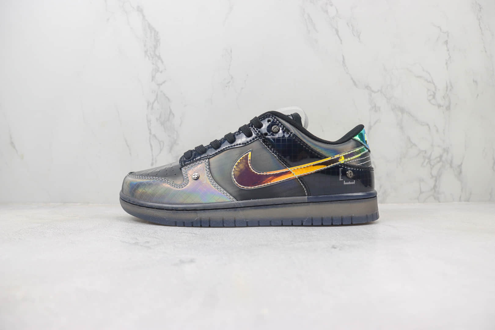 耐克Nike Dunk Low “Hyperflat”纯原版本低帮Dunk镭射炫彩黑灰板鞋 莆田天花板Dunk (ID:101565) - 图片1