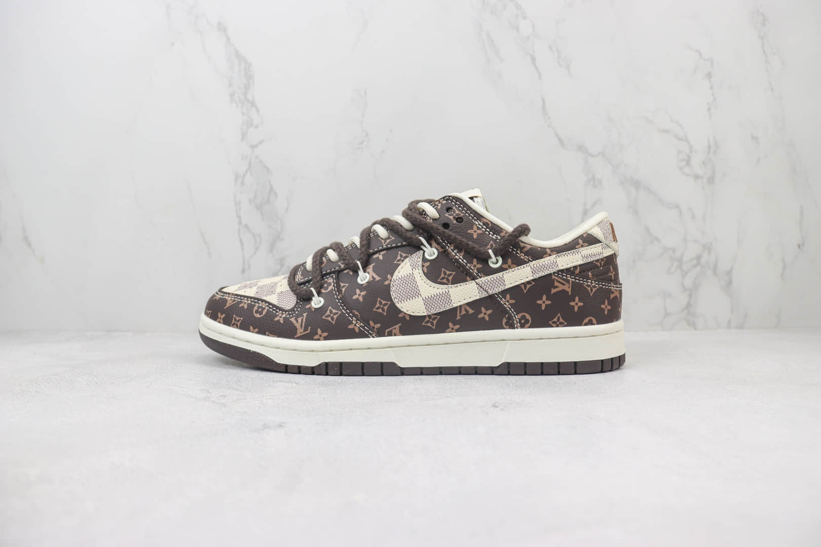 耐克Nike Dunk Low纯原版本LV联名Dunk绑带解构板鞋 莆田耐克代理 (ID:101673) - 图片1