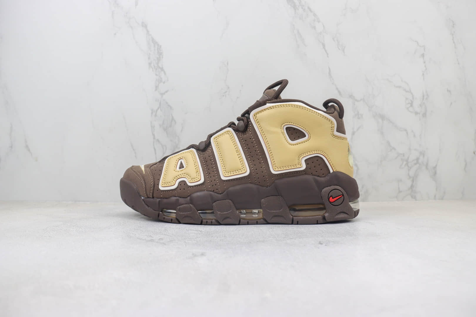 耐克Nike Air More Uptempo纯原版本皮蓬大AIR巧克力棕复古篮球鞋 莆田耐克代理 (ID:101833) - 图片1