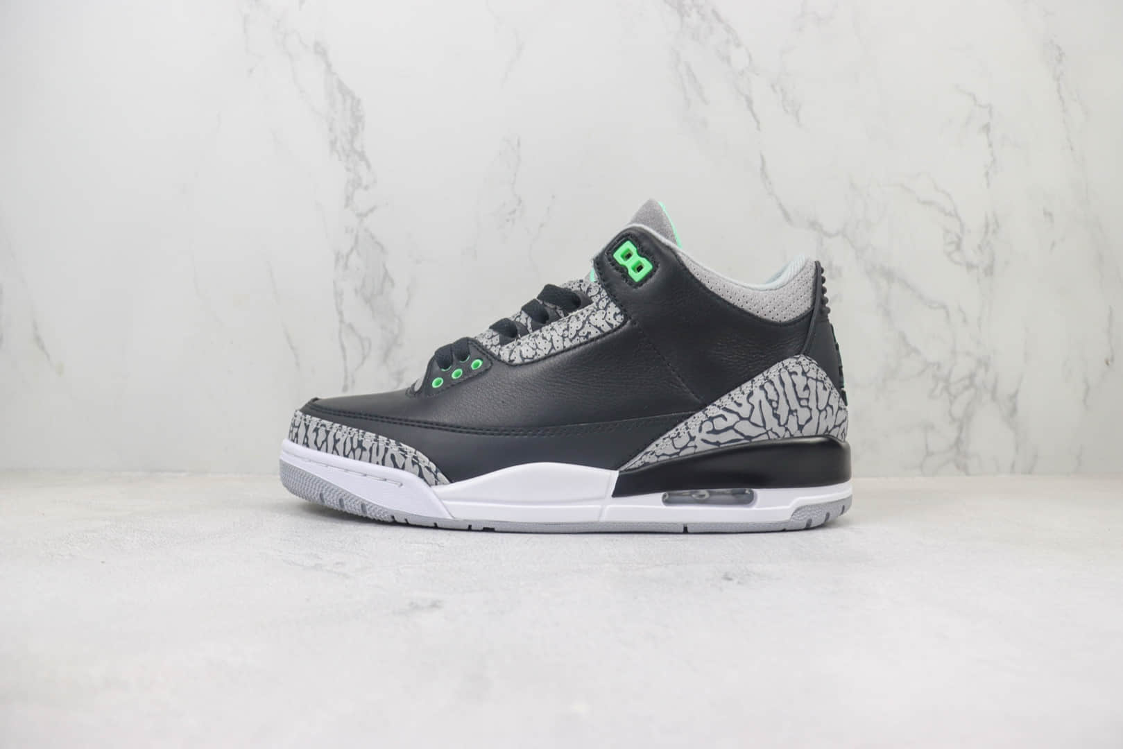 乔丹Air Jordan 3纯原版本AJ3黑绿爆裂纹篮球鞋 莆田AJ货源 (ID:101914) - 图片1
