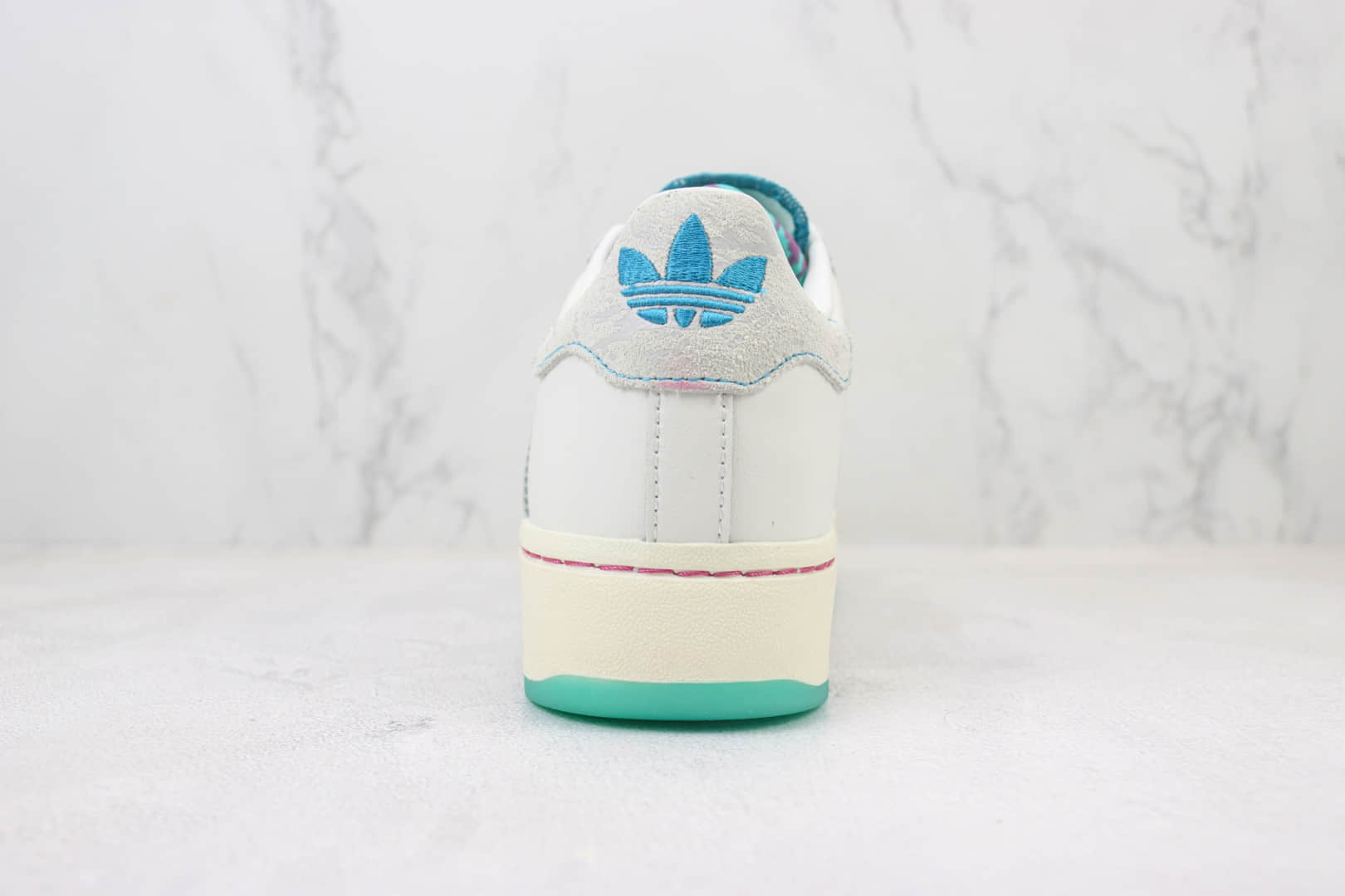 阿迪达斯adidas originals Superstar XLG纯原版本三叶草贝壳头白灰绿板鞋 莆田阿迪达斯工厂 货号:ID1140