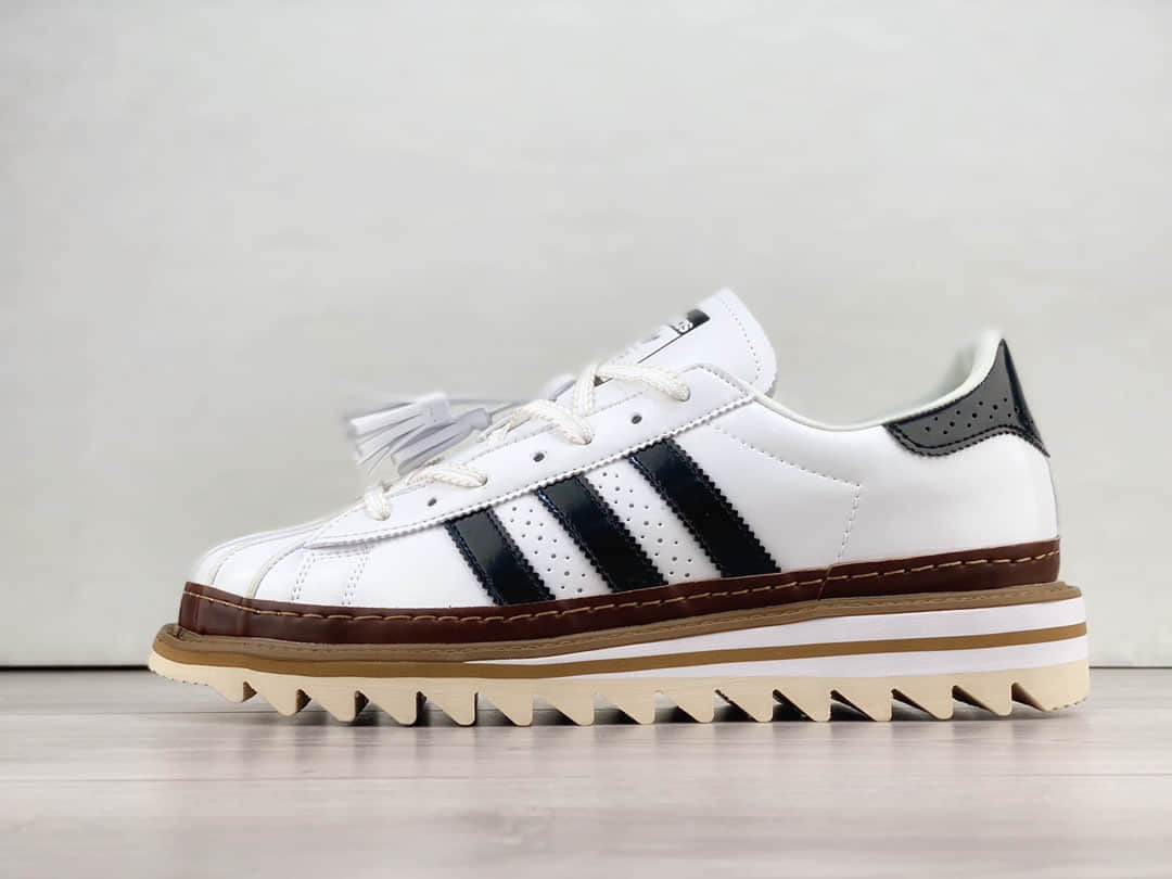 阿迪达斯CLOT x adidas originals Superstar纯原版本陈冠希联名贝壳头布洛克雕花流苏锯齿底板鞋 莆田阿迪达斯货源 (ID:102132) - 图片1