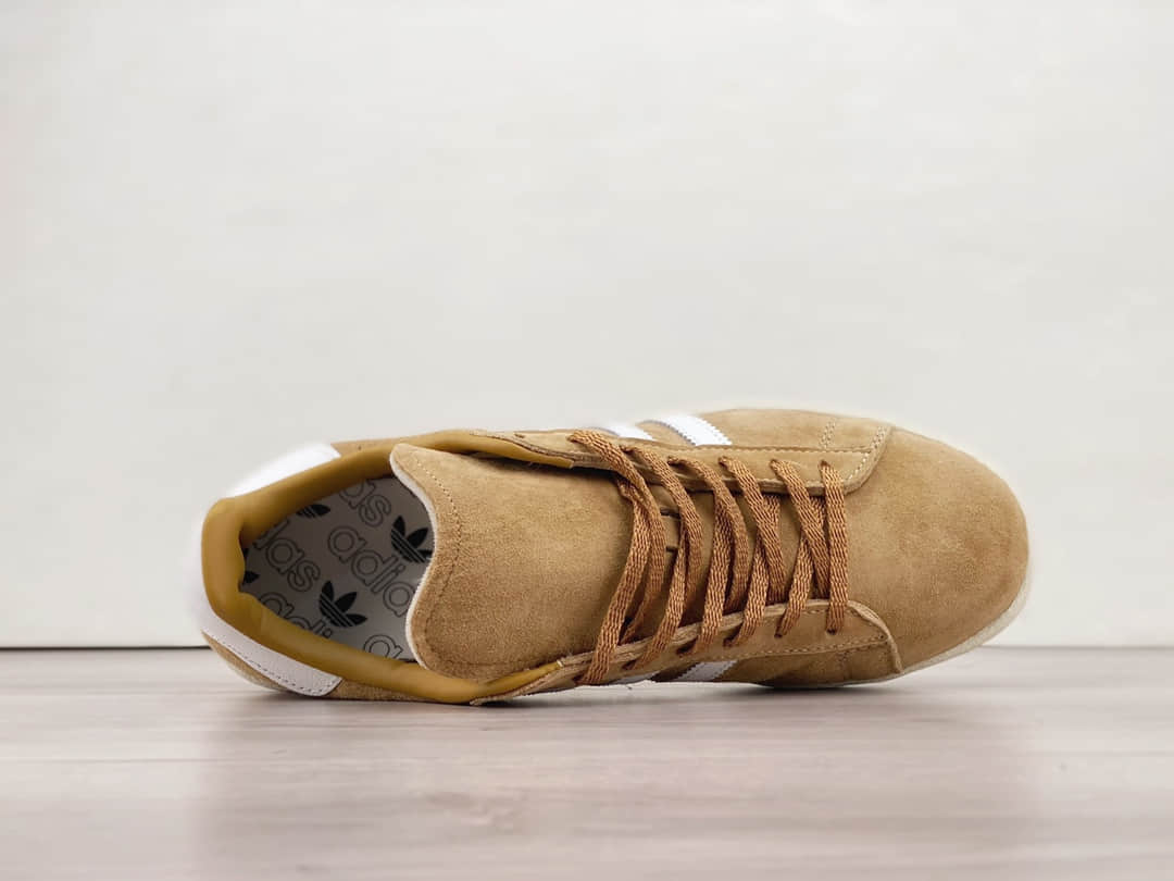 阿迪达斯adidas Campus 80S纯原版本三叶草棕白色复古板鞋 莆田阿迪达斯工厂 货号:ID7317