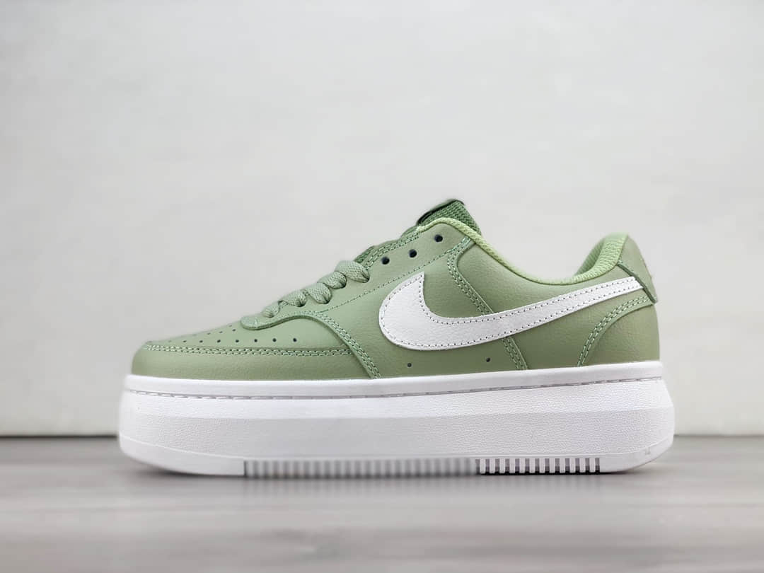 耐克Nike Court Vision Alta Ltr纯原版本绿色厚底增高板鞋 莆田耐克批发 (ID:102196) - 图片1