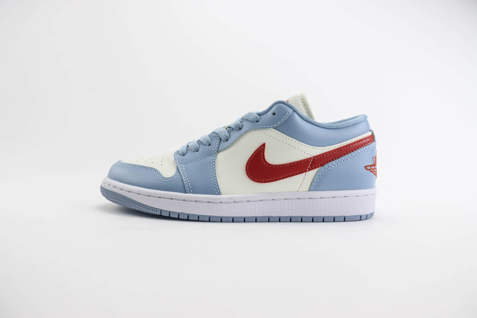 乔丹Air Jordan 1 Low纯原版本低帮AJ1浅蓝白沙丘红色板鞋篮球鞋 莆田AJ货源 货号:DC0774-164