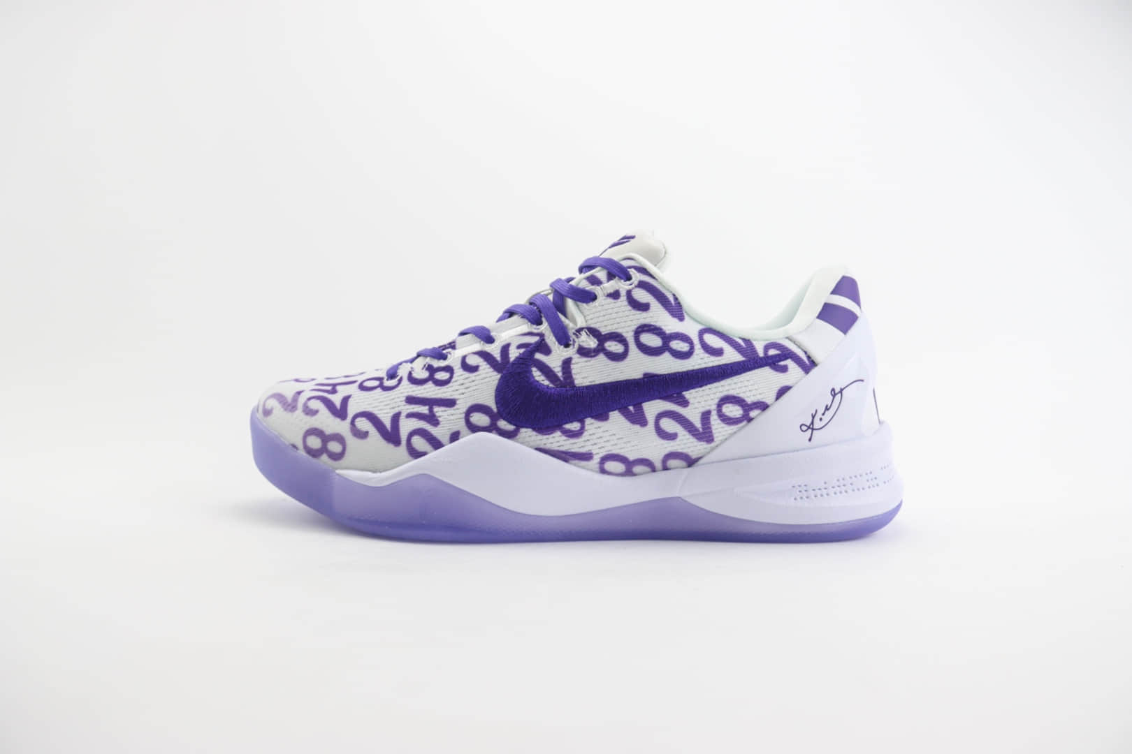 耐克Nike Zoom Kobe 8纯原版本科比8代白紫数字实战篮球鞋 莆田耐克货源 (ID:102730) - 图片1