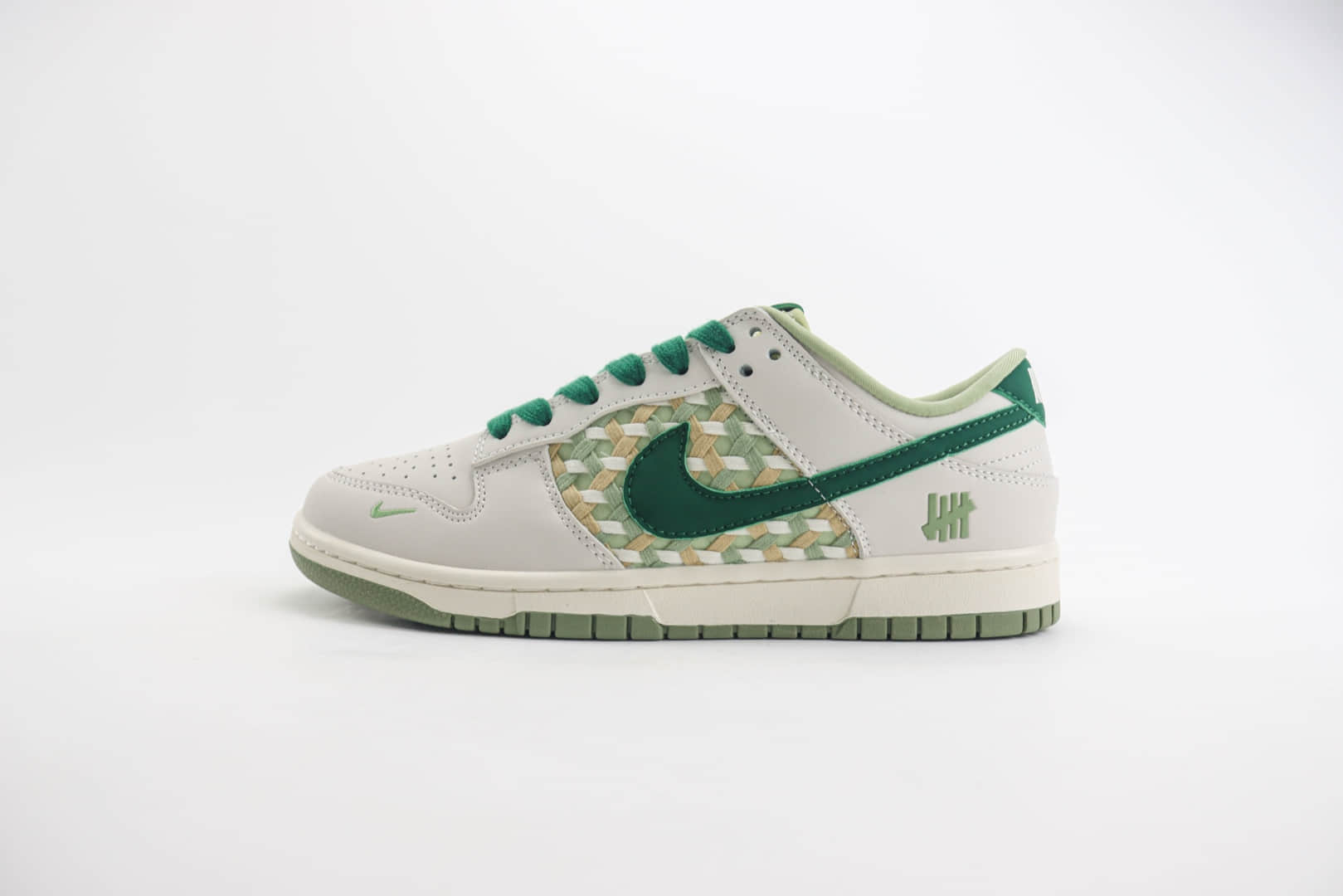 耐克Undefeated x Nike Dunk Low纯原版本UN联名Dunk白绿编织板鞋 莆田天花板Dunk (ID:102738) - 图片1
