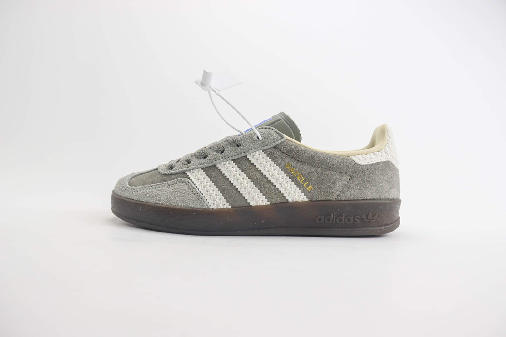 阿迪达斯adidas originals Gazelle Indoor纯原版本三叶草桑巴深灰色板鞋 莆田阿迪达斯工厂 货号:IF1807