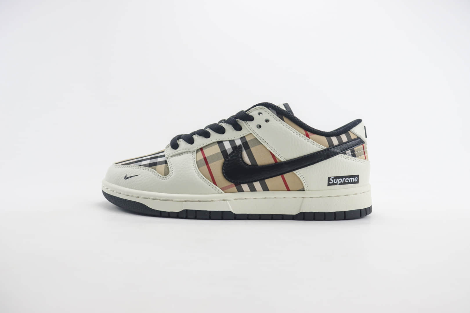 耐克Supreme x Nike Dunk Low纯原版本低帮Dunk联名Supreme条纹格子板鞋 莆田耐克货源 (ID:103576) - 图片1
