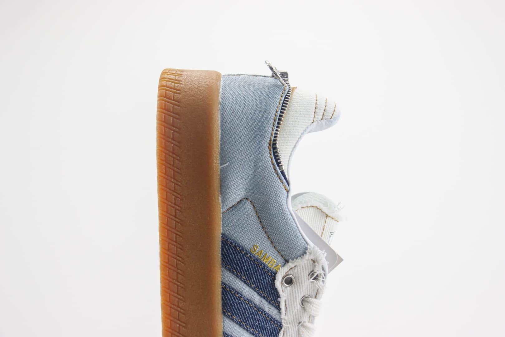 阿迪达斯Atmos x adidas Originals Sambae纯原版本桑巴拉链牛仔生胶厚底板鞋 莆田阿迪达斯货源 货号:II0001