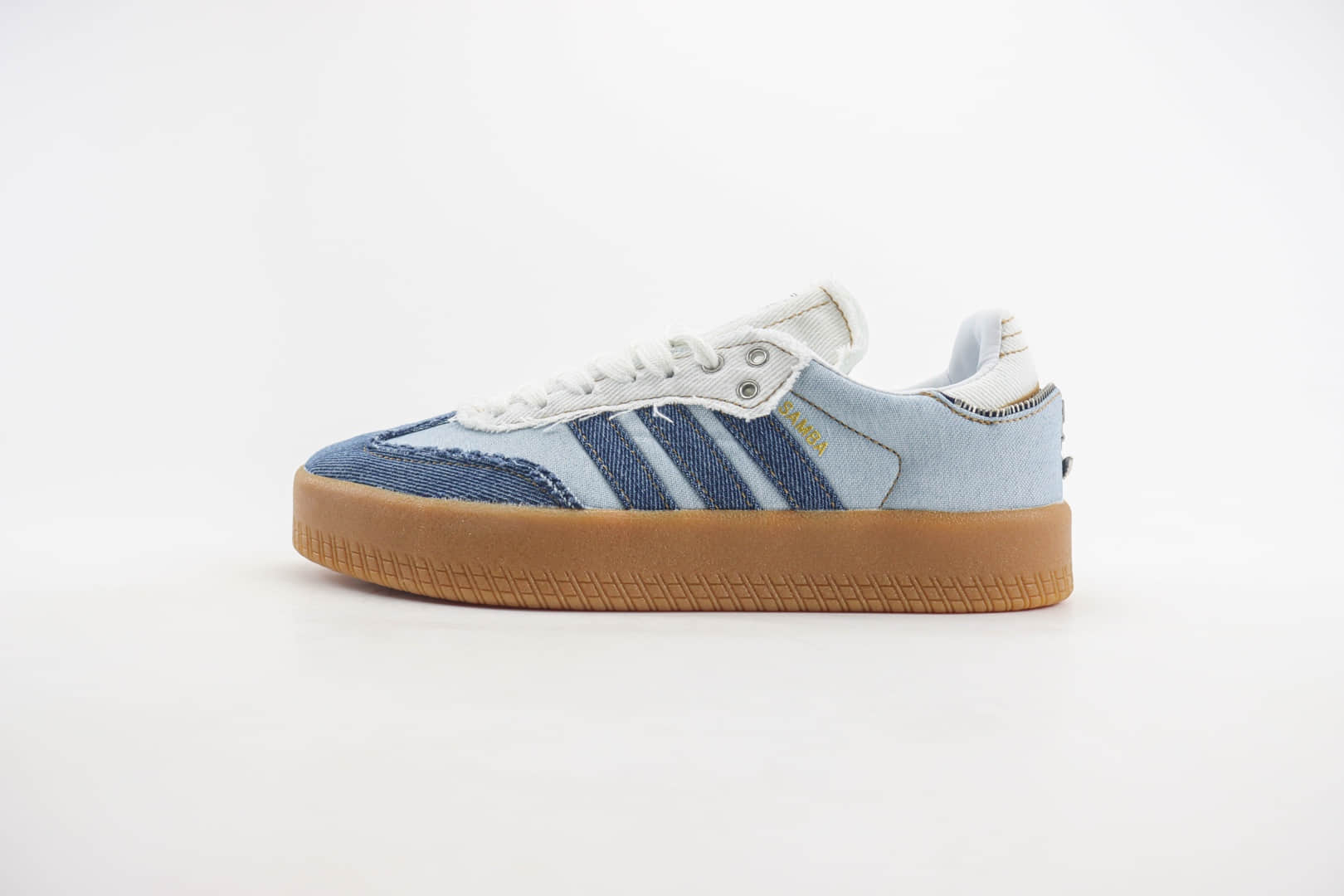阿迪达斯Atmos x adidas Originals Sambae纯原版本桑巴拉链牛仔生胶厚底板鞋 莆田阿迪达斯货源 货号:II0001