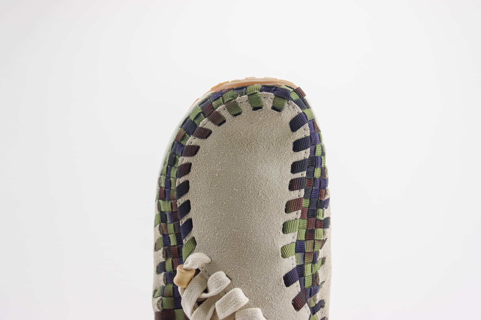 耐克Nike Air Footscape Woven纯原版本米黑绿不对称编织华夫鞋 莆田耐克货源 货号:FV3615-191