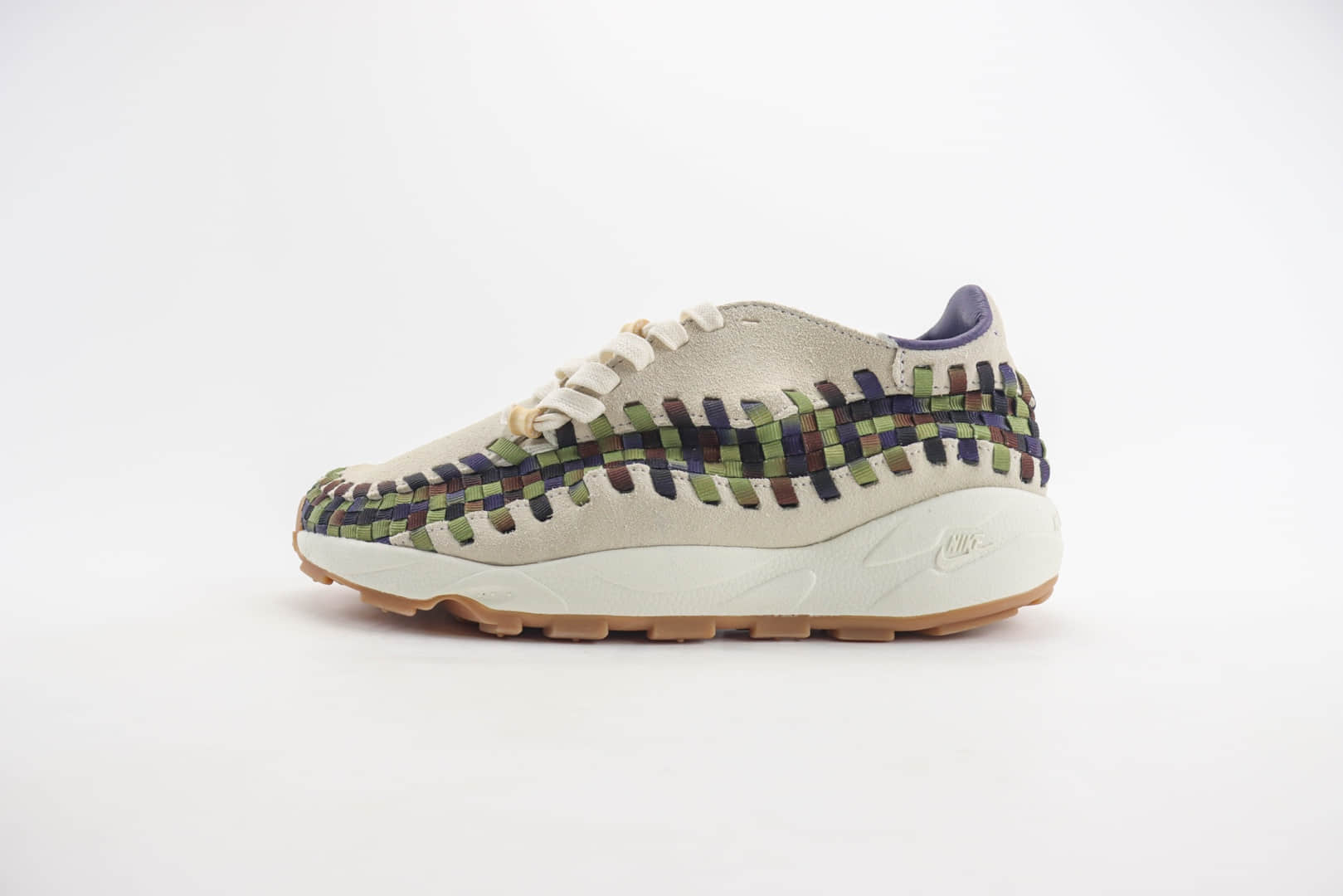 耐克Nike Air Footscape Woven纯原版本米黑绿不对称编织华夫鞋 莆田耐克货源 货号:FV3615-191