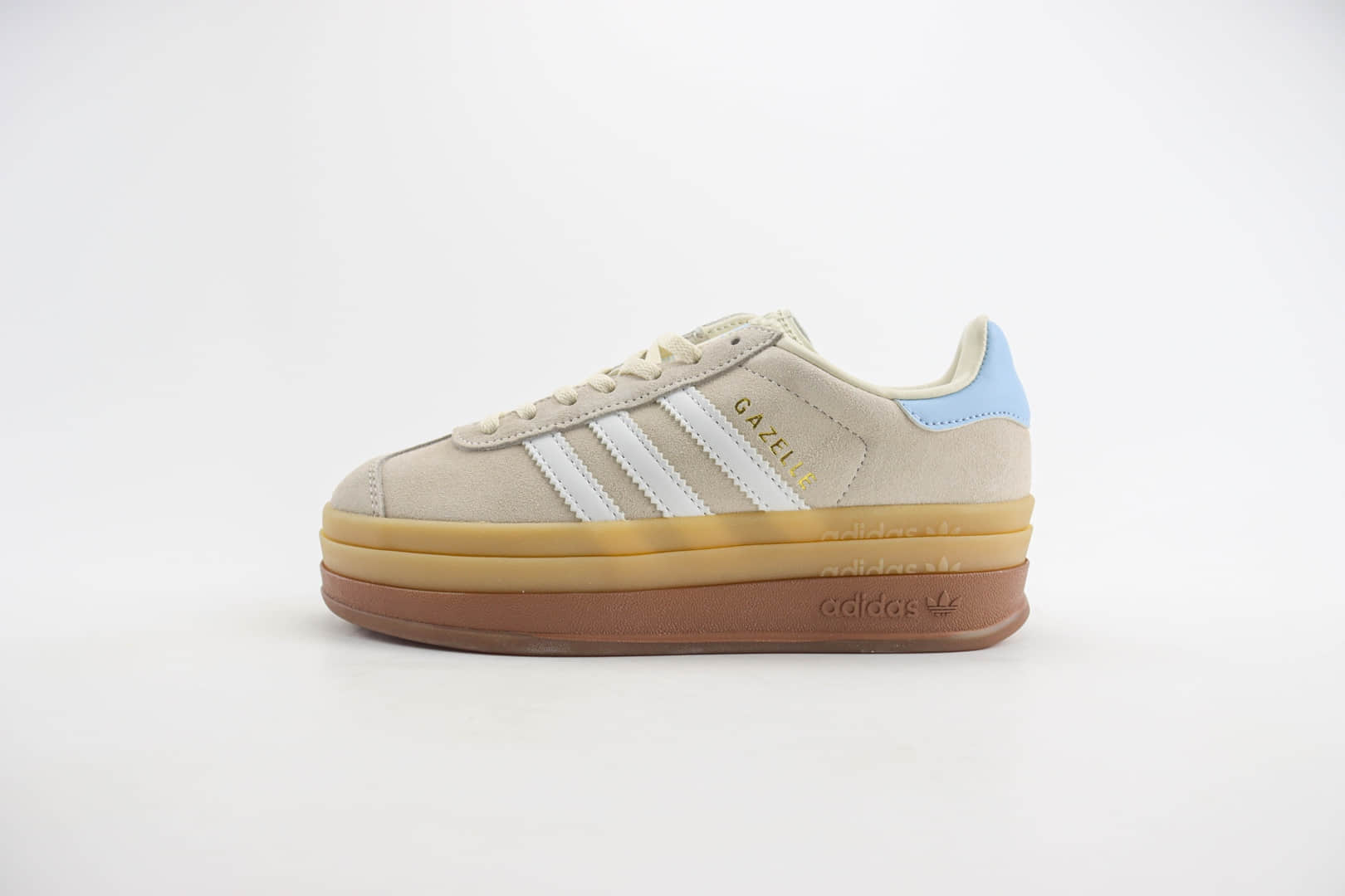 阿迪达斯adidas Originals Gazelle Bold W纯原版本灰白蓝三层厚底松糕鞋 莆田阿迪达斯货源 (ID:103881) - 图片1