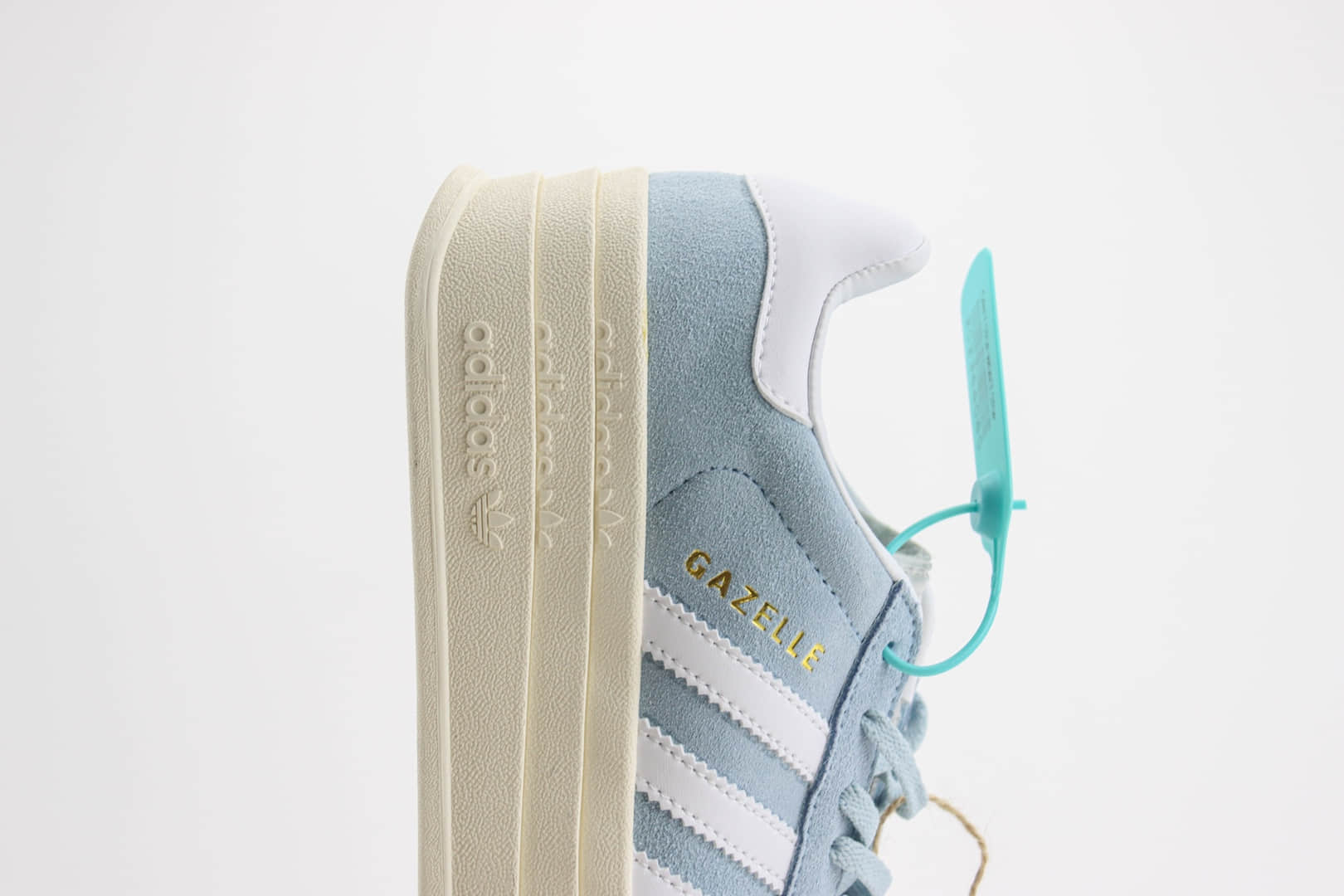 阿迪达斯adidas Originals Gazelle Bold W纯原版本湖水蓝三层厚底松糕增高板鞋 莆田复刻鞋货源 货号:ID6991