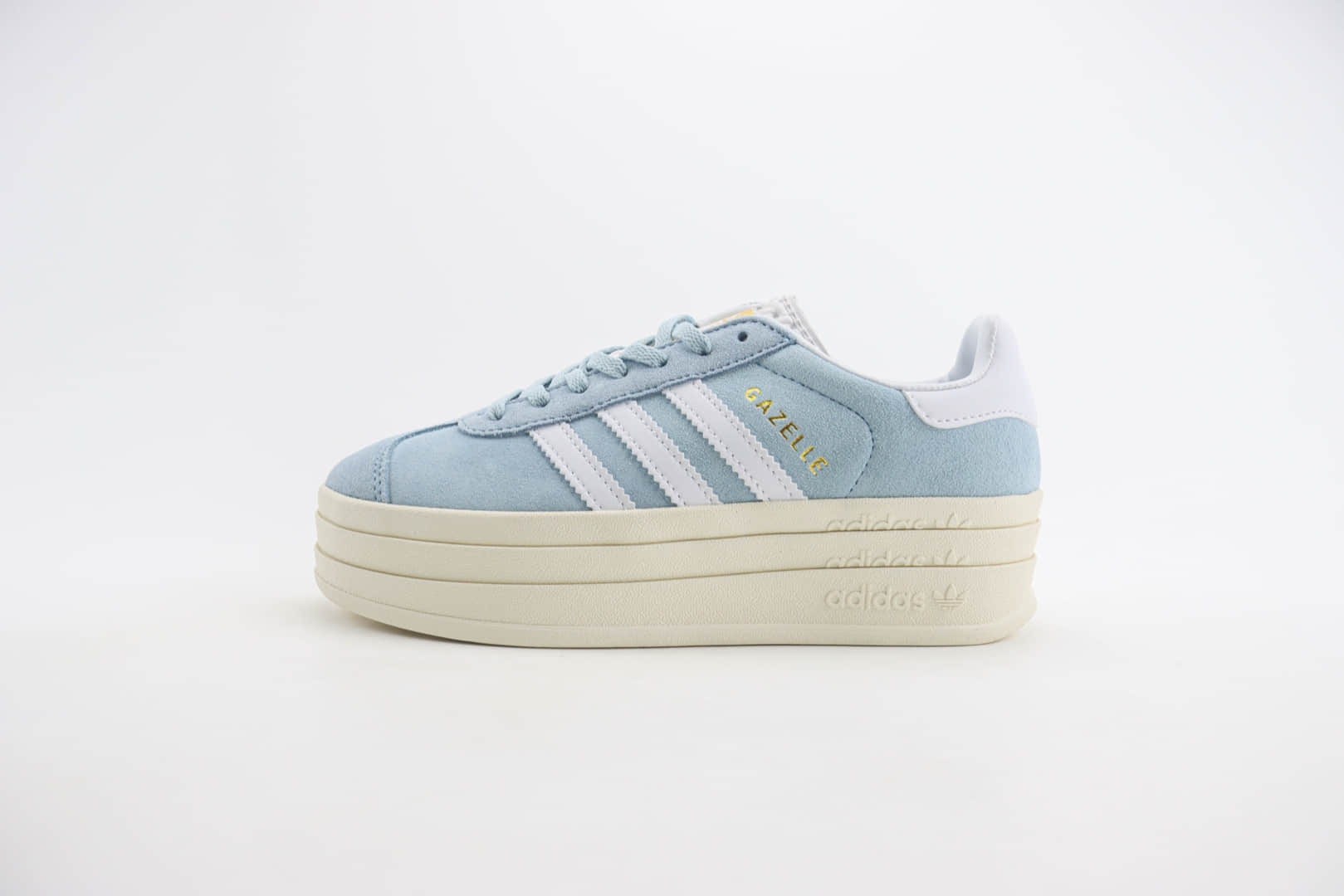 阿迪达斯adidas Originals Gazelle Bold W纯原版本湖水蓝三层厚底松糕增高板鞋 莆田复刻鞋货源 货号:ID6991