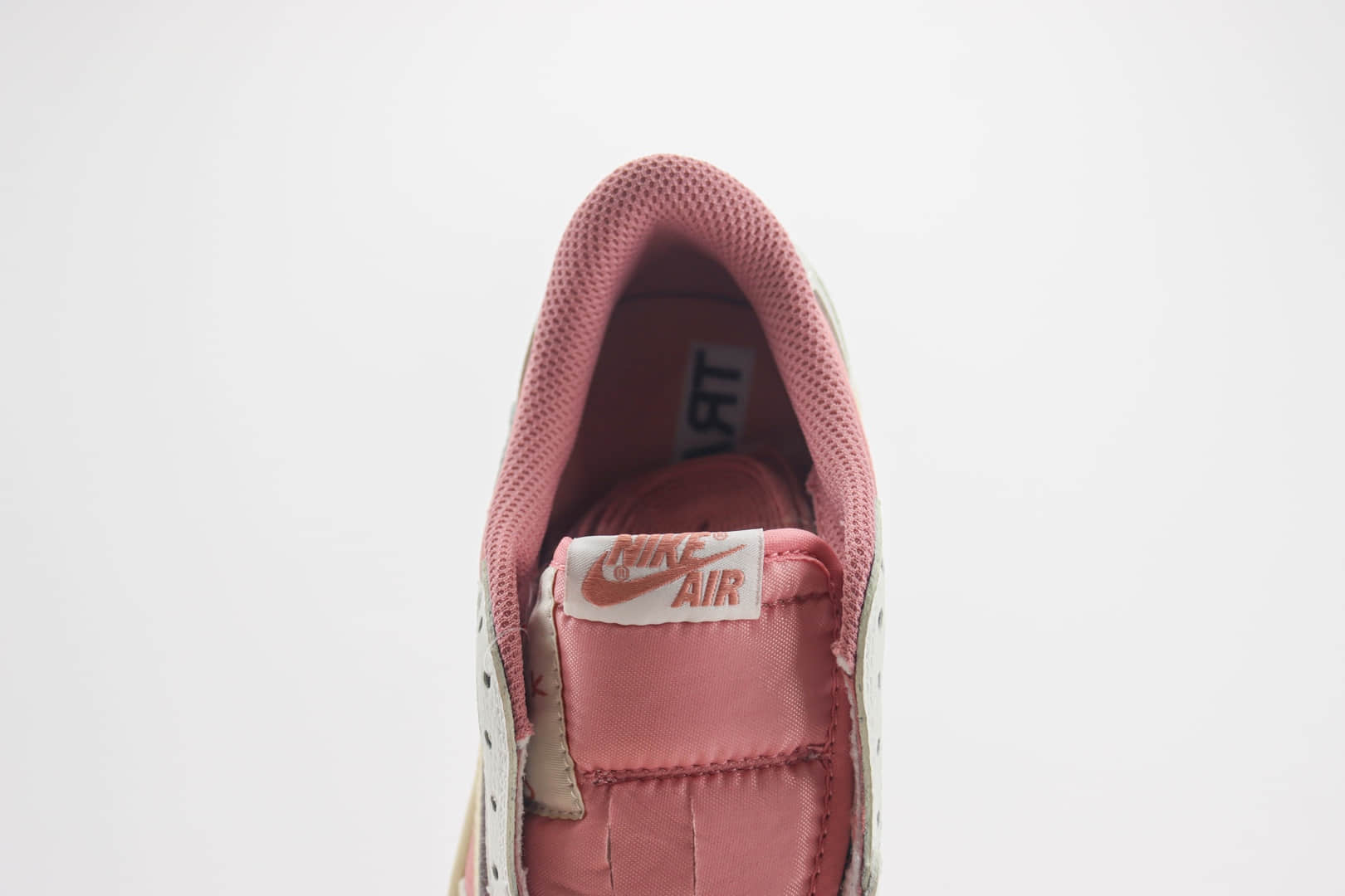 耐克Travis Scott x Air Jordan 1 Low纯原版本低帮AJ1桃粉白倒钩TS联名板鞋 莆田耐克工厂 货号:DM7866-600