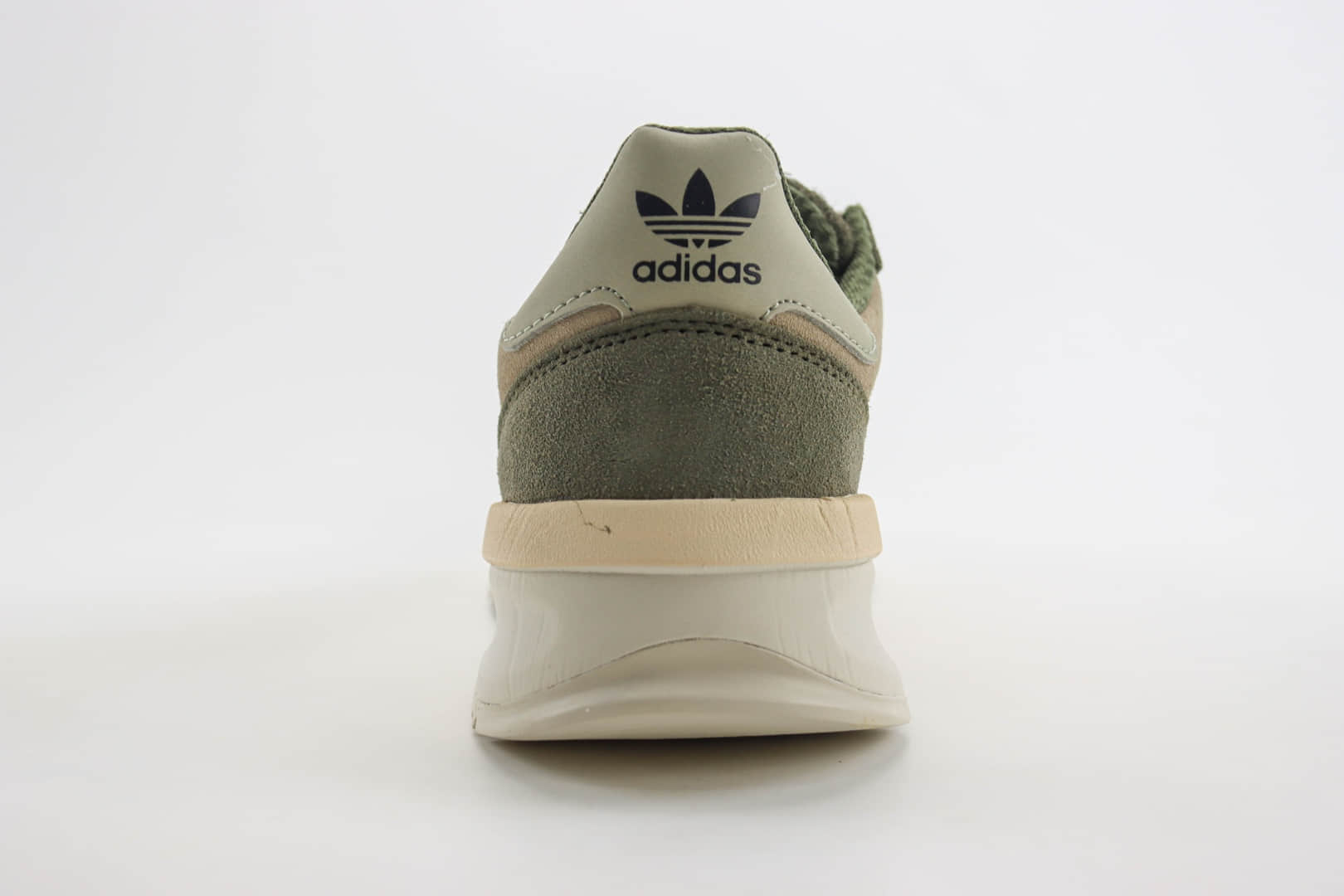 阿迪达斯adidas Originals SL 72 RTN纯原版本米橄榄绿厚底增高板鞋 莆田复刻鞋货源 货号:IH5632