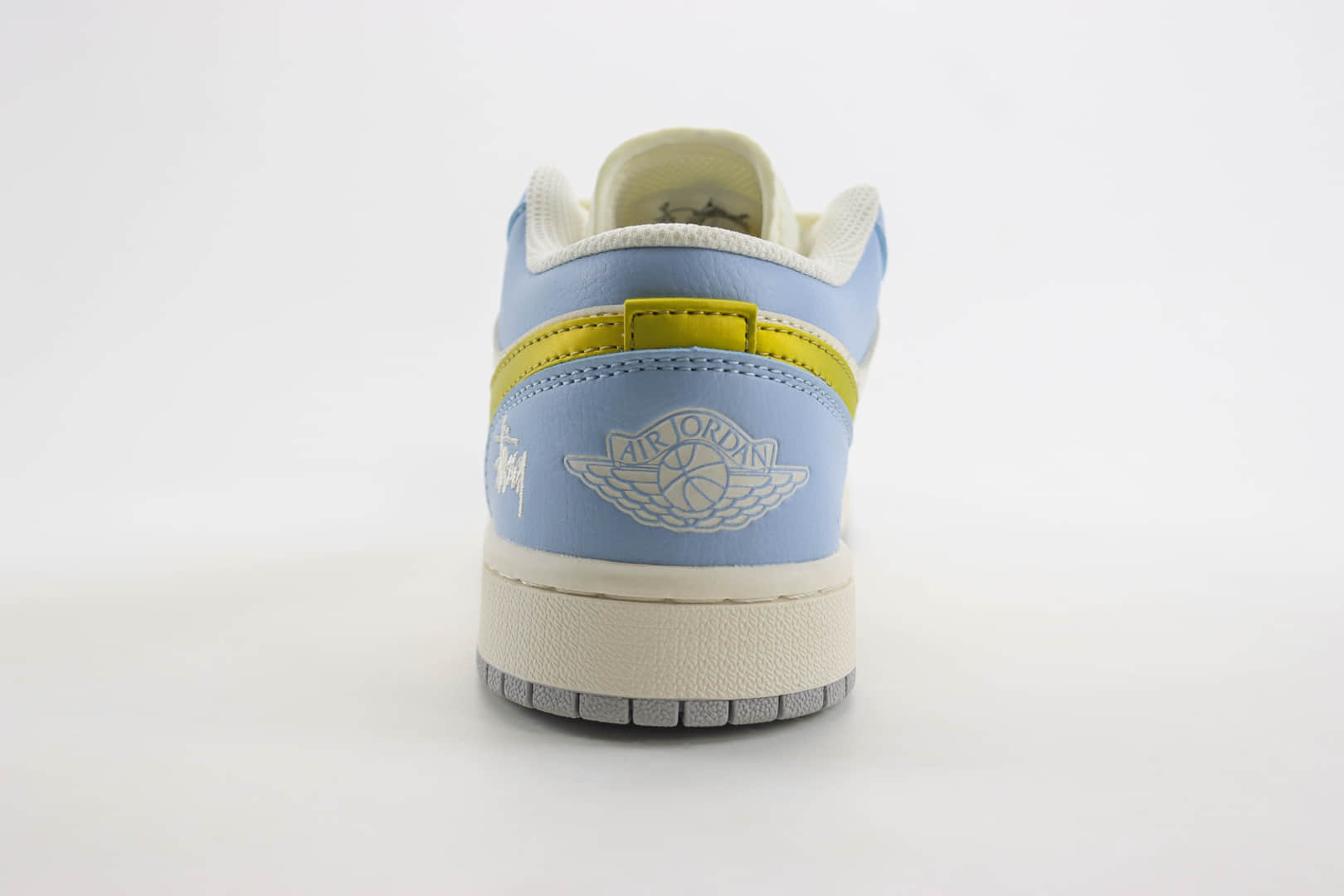 乔丹Stussy x Air Jordan 1 Low纯原版本斯图西AJ1联名白蓝黄板鞋 莆田AJ工厂 货号:WG8850-007