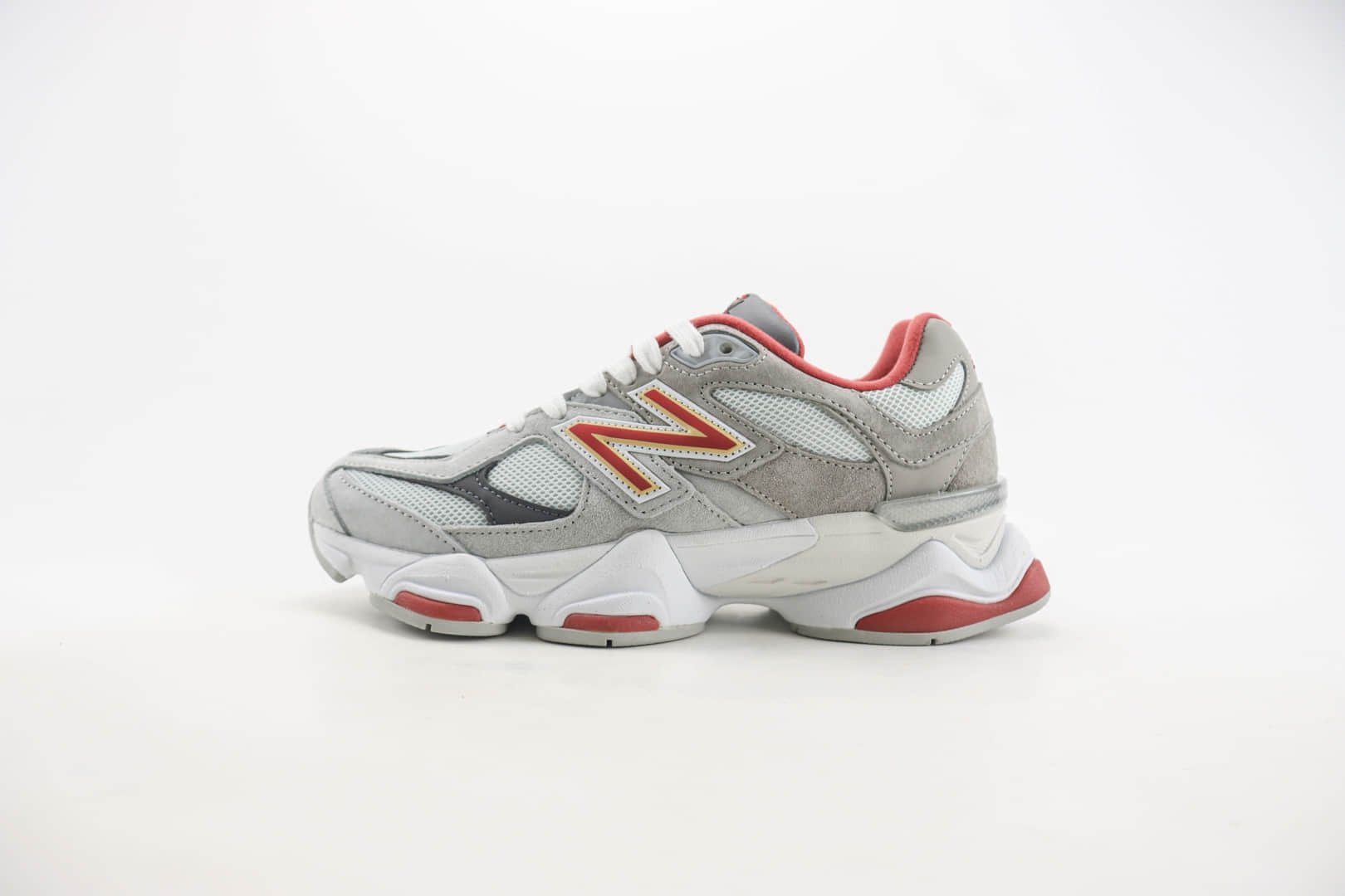 新百伦New Balance 9060纯原版本NB9060灰红色复古运动跑鞋 莆田新百伦货源 (ID:106811) - 图片1