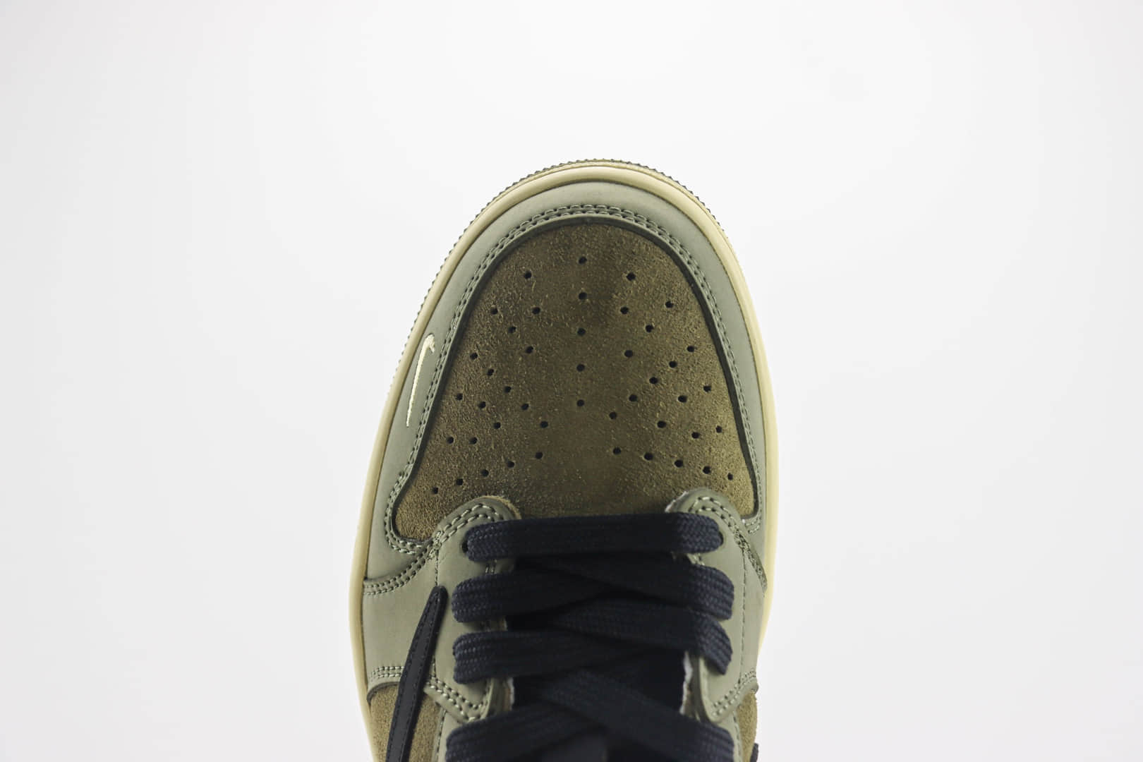乔丹Moncler x Air Jordan 1 Low纯原版本蒙口联名AJ1军绿黑勾低帮板鞋 莆田天花板AJ1 货号:CH6336-007