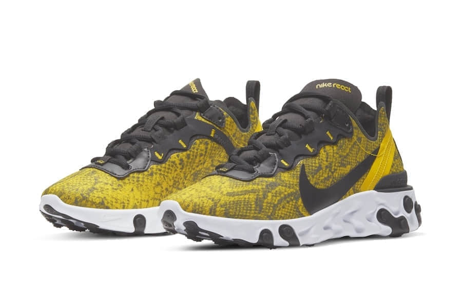 Nike React Element 55释出新配色！黄色蛇皮纹印花神秘奢华！ (ID:11005) - 图片1