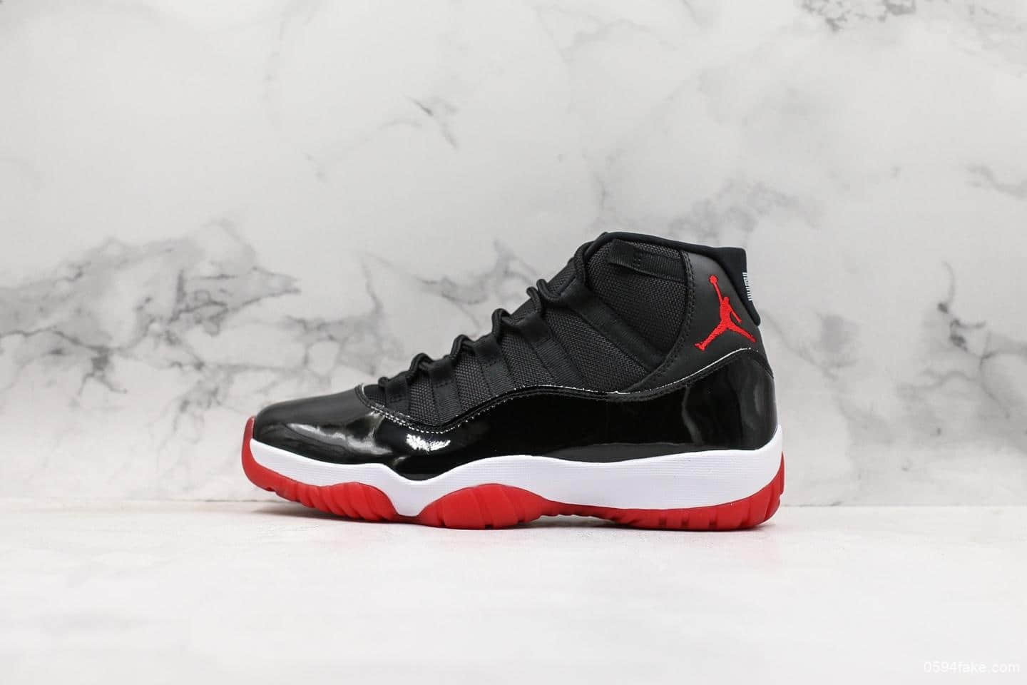 乔丹Air Jordan 11 “Bred”黑红纯原带半码台湾进口原装皮料元年配色经典复刻 (ID:11273) - 图片1