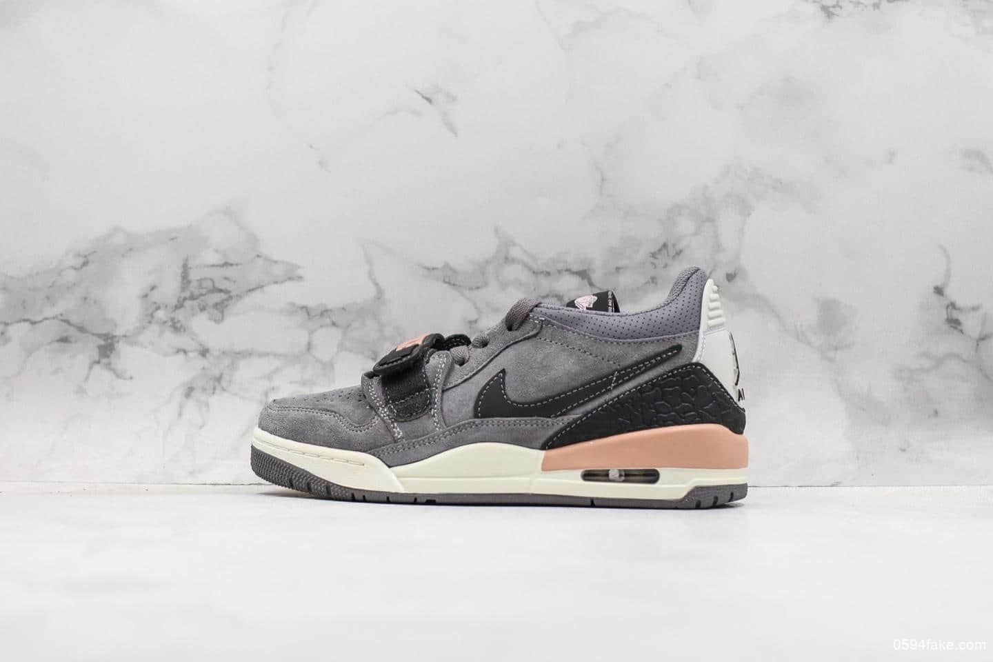 乔丹Jordan Legacy 312 Low灰粉色纯原版本带半码头层皮真标原盒原底原面小红书爆款 货号:CD9054-002