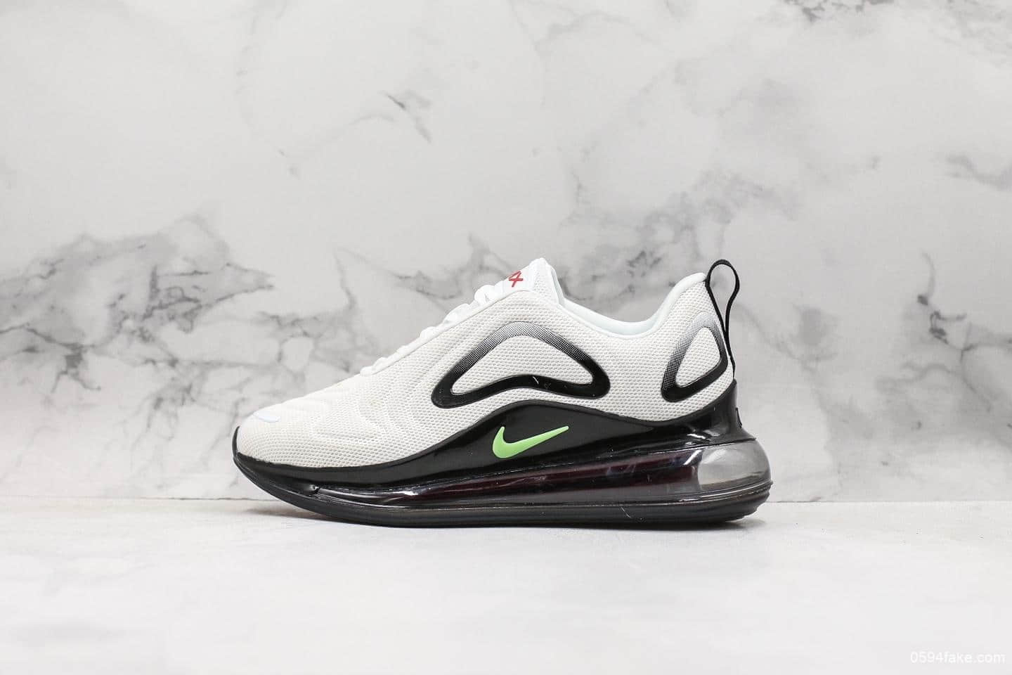 耐克Nike Air Max 720 White Black Volt公司级版本太空大气垫前卫运动慢跑鞋白黑草绿红 (ID:11772) - 图片1