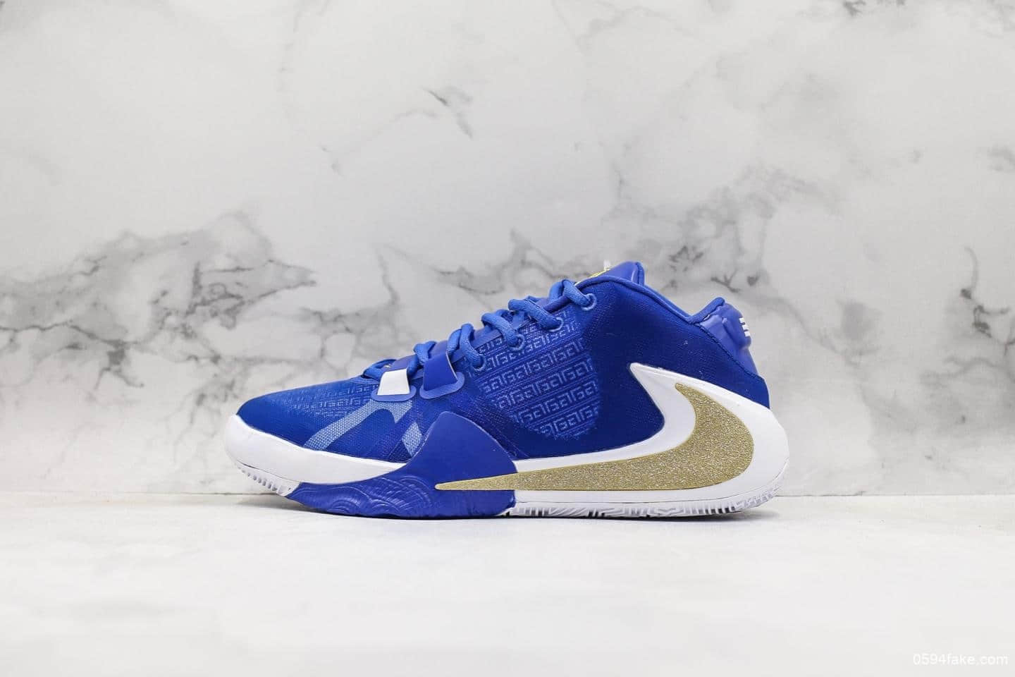 耐克Nike Zoom Freak 1一代字母哥签名蓝橙大倒钩纯原版本双气垫低帮休闲运动篮球鞋 (ID:12136) - 图片1