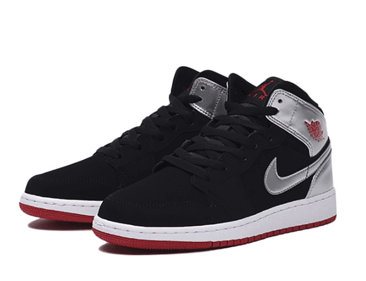 Air Jordan 1 Mid再曝新配色!银色漆皮太亮眼! 货号:554725-057