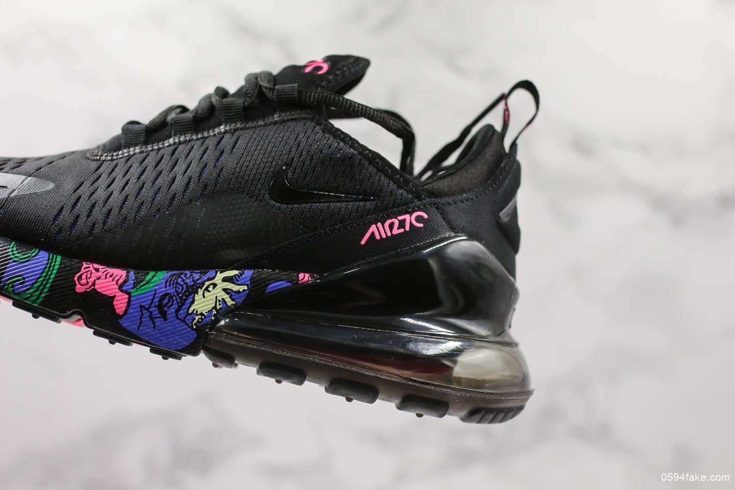 耐克Nike Air Max 270公司级版本夏威夷黑彩配色官方主推原档案数据开发原盒原标真实小潘气垫 货号:AH8050-010