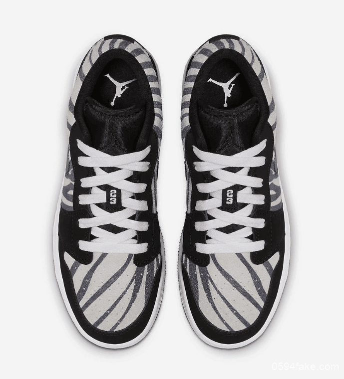 斑马纹点缀!Air Jordan 1 Low GS“Zebra”即将发售! 货号:553560-057
