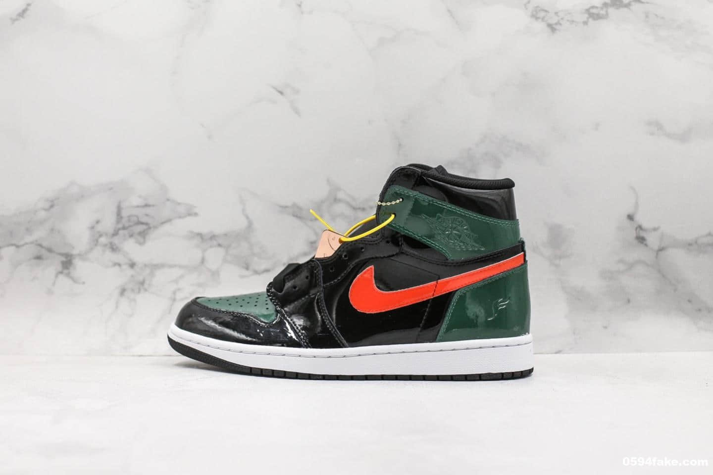 乔丹Air Jordan 1 x SoleFly F&F纯原版本乔丹1代大宝剑篮球鞋黑绿漆皮鸳鸯限量联名款全新升级版鞋楦一比一开版完美还原 货号:AV3905-038