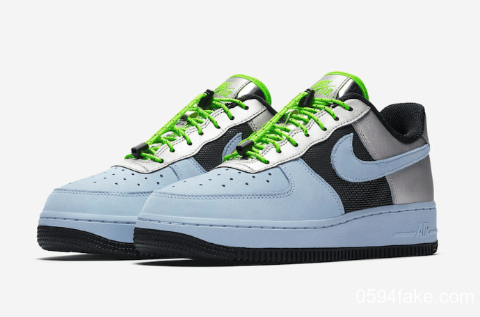 亮眼荧光绿抽绳鞋带!这双Air Force 1不要错过! 货号:CN0176-400