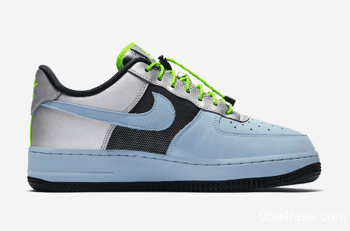 亮眼荧光绿抽绳鞋带!这双Air Force 1不要错过! 货号:CN0176-400
