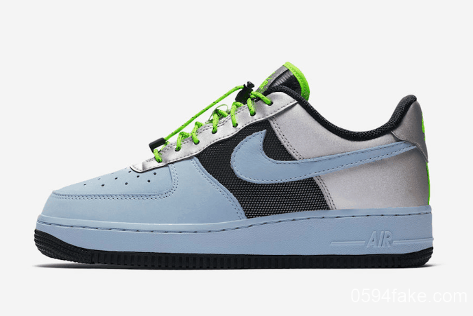 亮眼荧光绿抽绳鞋带!这双Air Force 1不要错过! 货号:CN0176-400