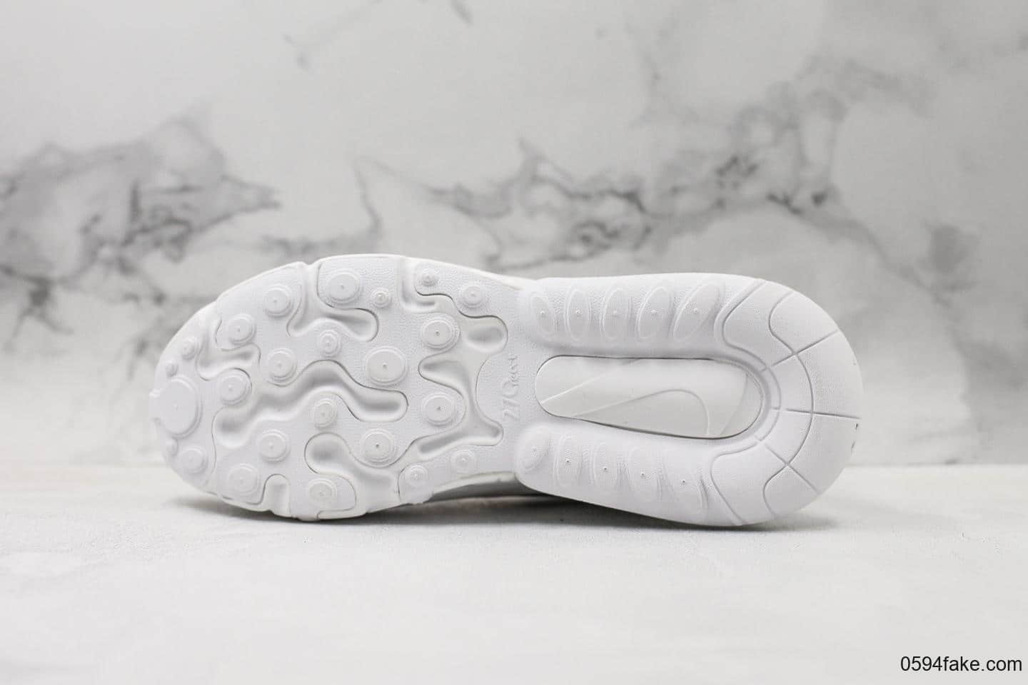耐克Nike React Air Max 270纯原版本瑞亚后半掌气垫百搭运动慢跑鞋贱猫联名款 货号:AQ9087-101